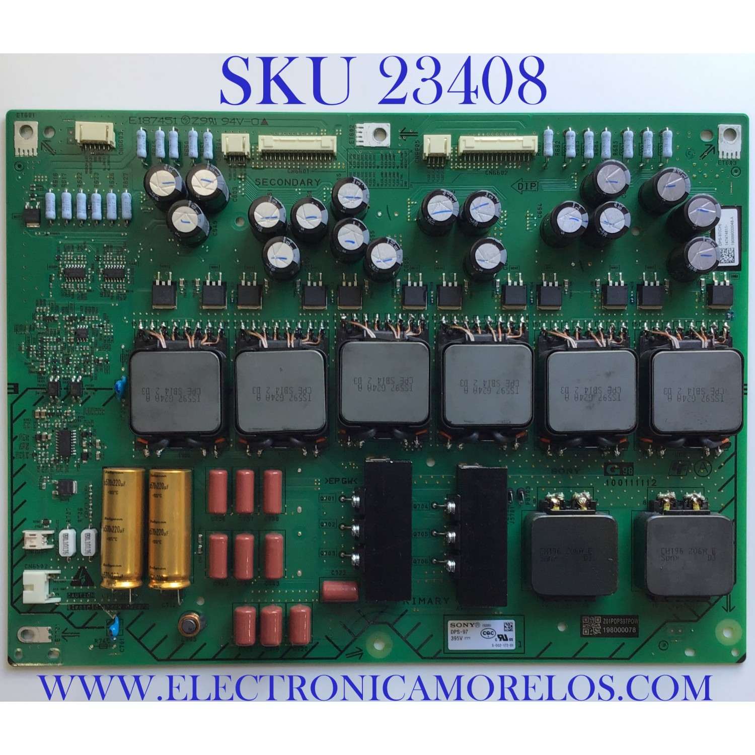 SUB FUENTE PARA TV SONY / 1-474-748-11 / 100111112 / 147474811 / PANEL HD9S085DTU01 / MODELO XBR-85Z9G