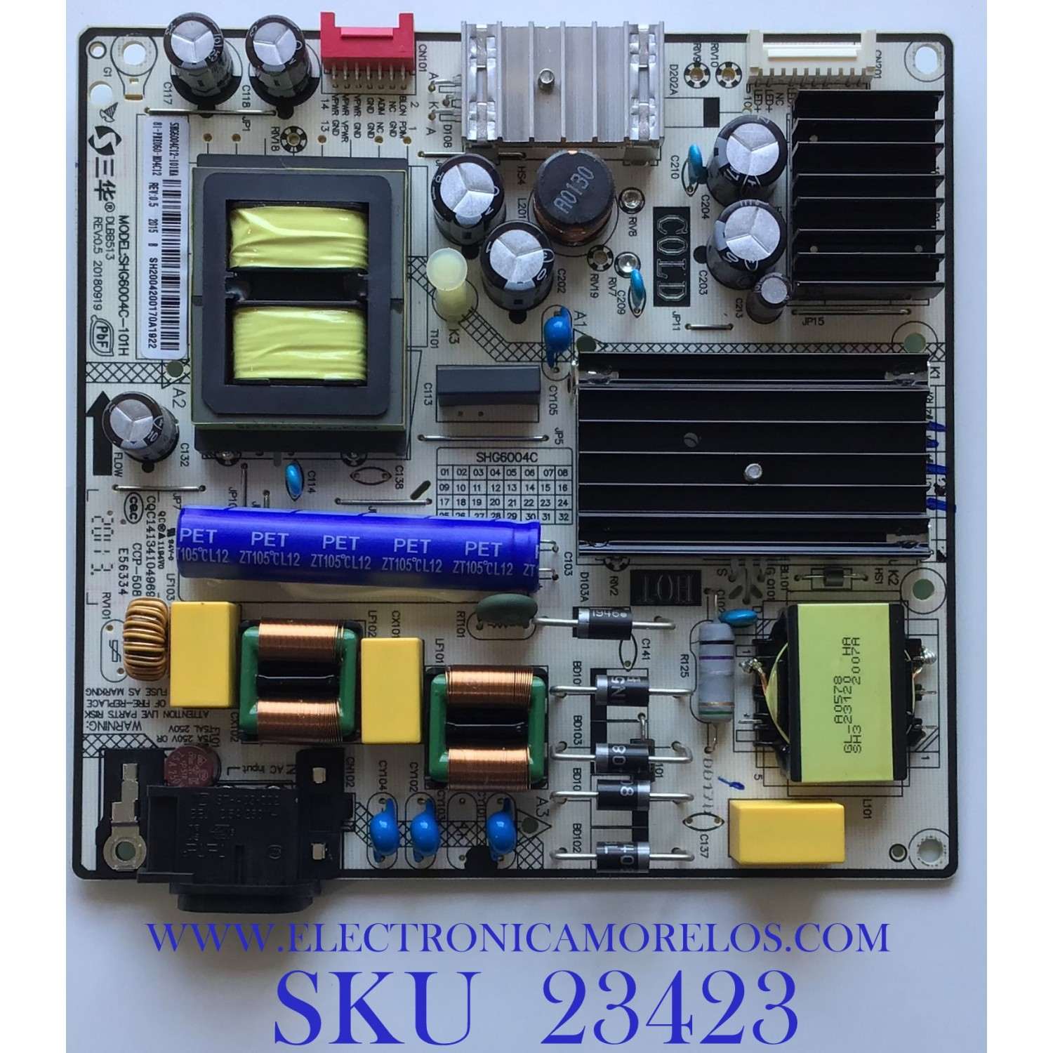FUENTE DE PODER PARA TV HITACHI / 81-PBE060-H04C12 / SHG6004C-101H / SHG6004C12-101HA / PANEL LVU550CSDX / MODELO 55R82 / 55PFL5504 / PLE-55S09UHD