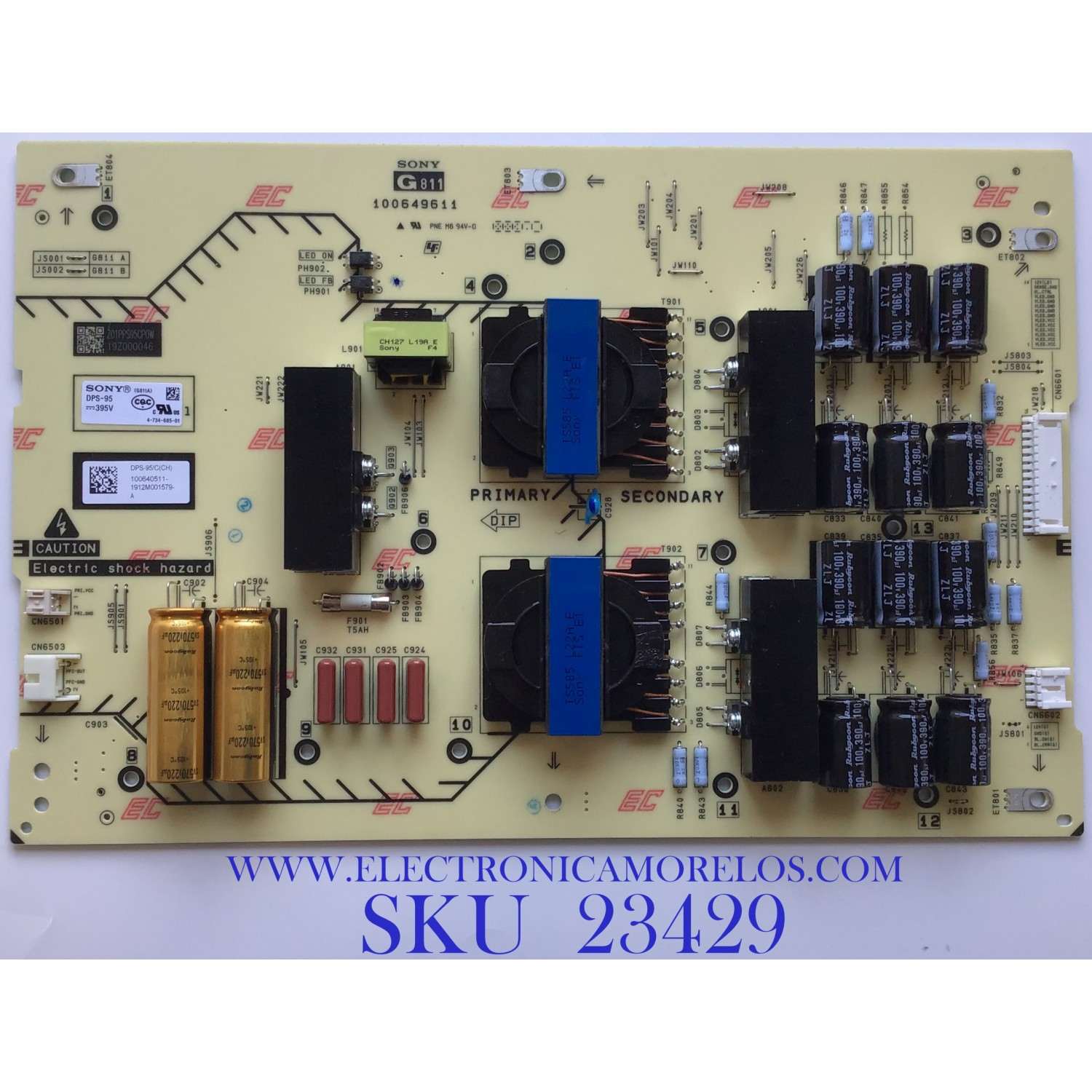 SUB FUENTE PARA TV SONY / NUMERO DE PARTE 1-006-405-11 / 100649611 / DPS-95 / 100640511 / PANEL YD9S085DTU01 / MODELO XBR-85X950H / XBR85X950H