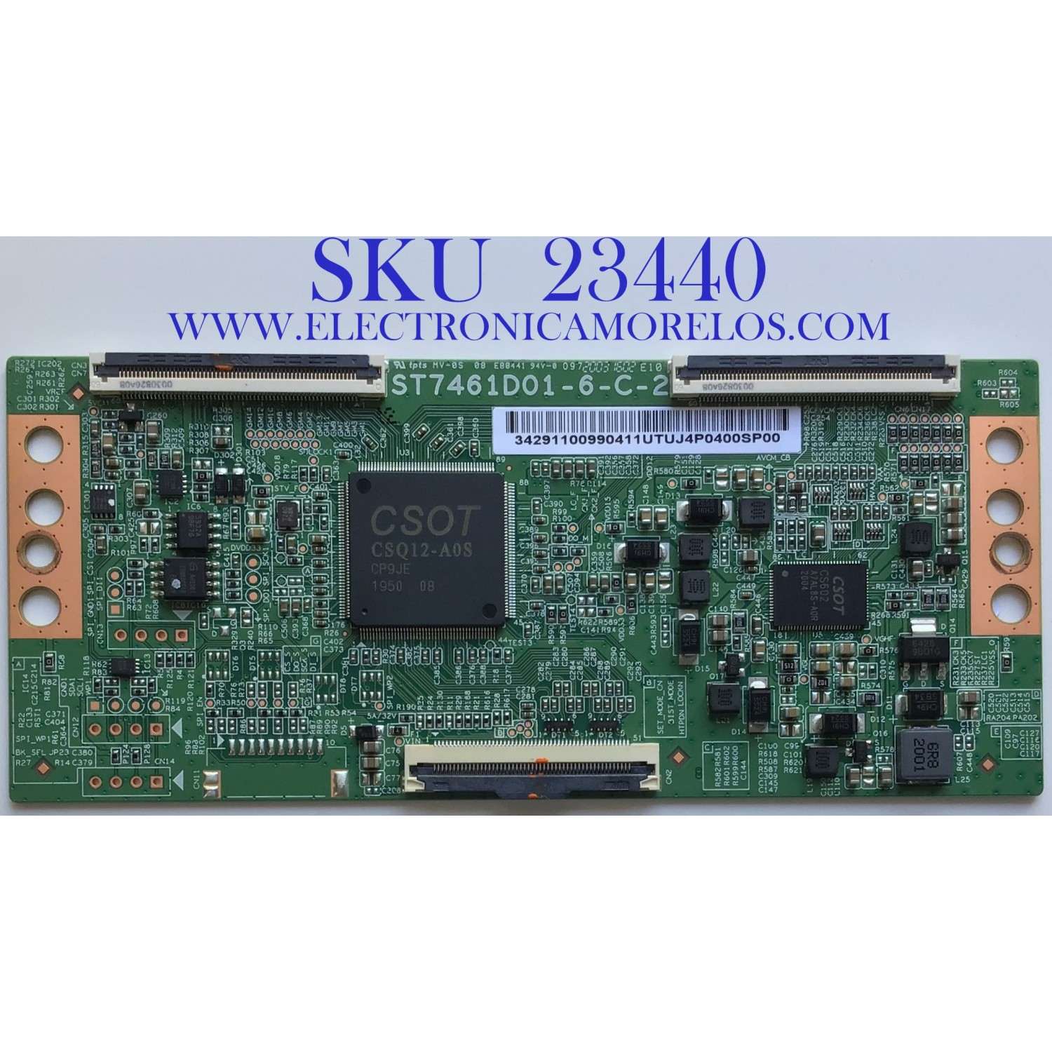 T-CON PARA TV TCL / NUMERO DE PARTE 3429110099 / ST7461D01-6-C-2 / 34.29110.099 / 34291100990411 / PANEL LVU750NDBL CD9W04 / DISPLAY ST7461D01-5 / MODELOS 75S425 / 75S535