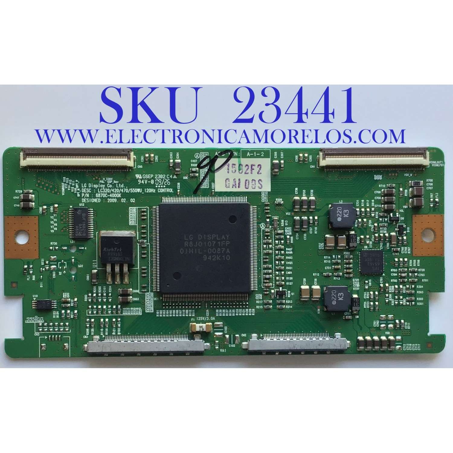 T-CON PARA TV LG / 6871L-1562F / 6870C-4000K / 1562F / PANEL LC420WUF (SB)(B1) / MODELO 42LH50-UC.AUSVLHR