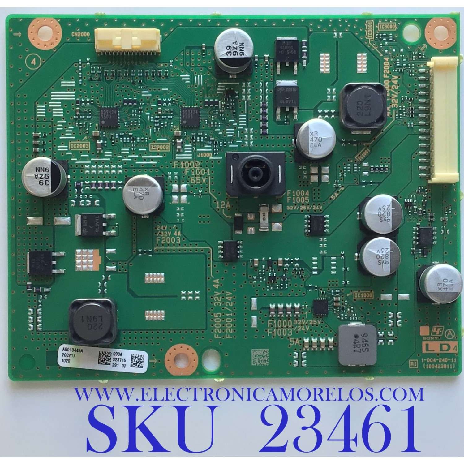 TARJETA DE ALIMENTACION PARA TV SONY / A-5010-445-A / 1-004-240-11 / A5010445A / 100423911 / PANEL YS9F049HNG01 / DISPLAY LC490EQY (SM(A2) / MODELO XBR-49X800H