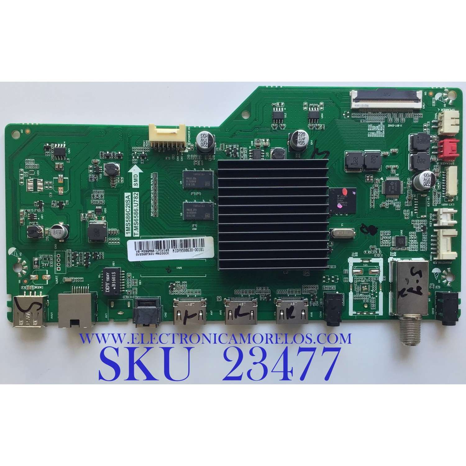 MAIN PARA TV HKPRO  / SVS568TA01-MA200CK / T.MS6586.U782 / V8-MS86MNA-LF1V165 / MIDF959863D-00181 / 1MS586C2ISA / MODELO  HKP55UHD9 