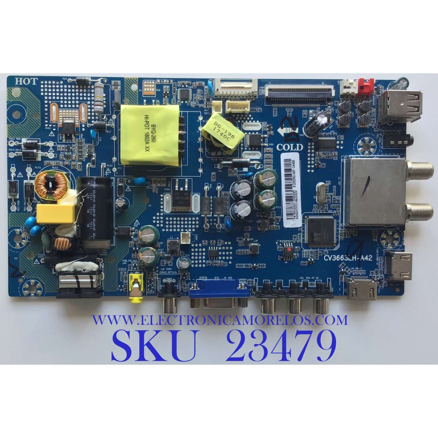 MAIN FUENTE PARA TV PANAVOX / SVS663CS03-MA200CK / CV3663LH-A42 / MIDE956149F-04486 /  ESTA TARJETA ES CHINA Y ES UTILIZADA EN DIFERENTES MARCAS Y MODELOS / ENTRAR A DESCRIPCIÓN DEL PRODUCTO