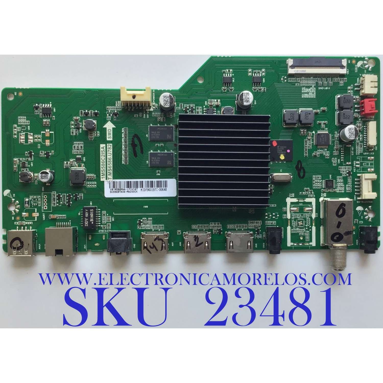 MAIN PARA TV PIONEER  / SVS568TA06-MA200CK / 1MS586C2ISA / T.MS6586.U782 / V8-MS86MNA-LF1V167 / MODELO PLE-55S09UHD / PLE55S09UHD