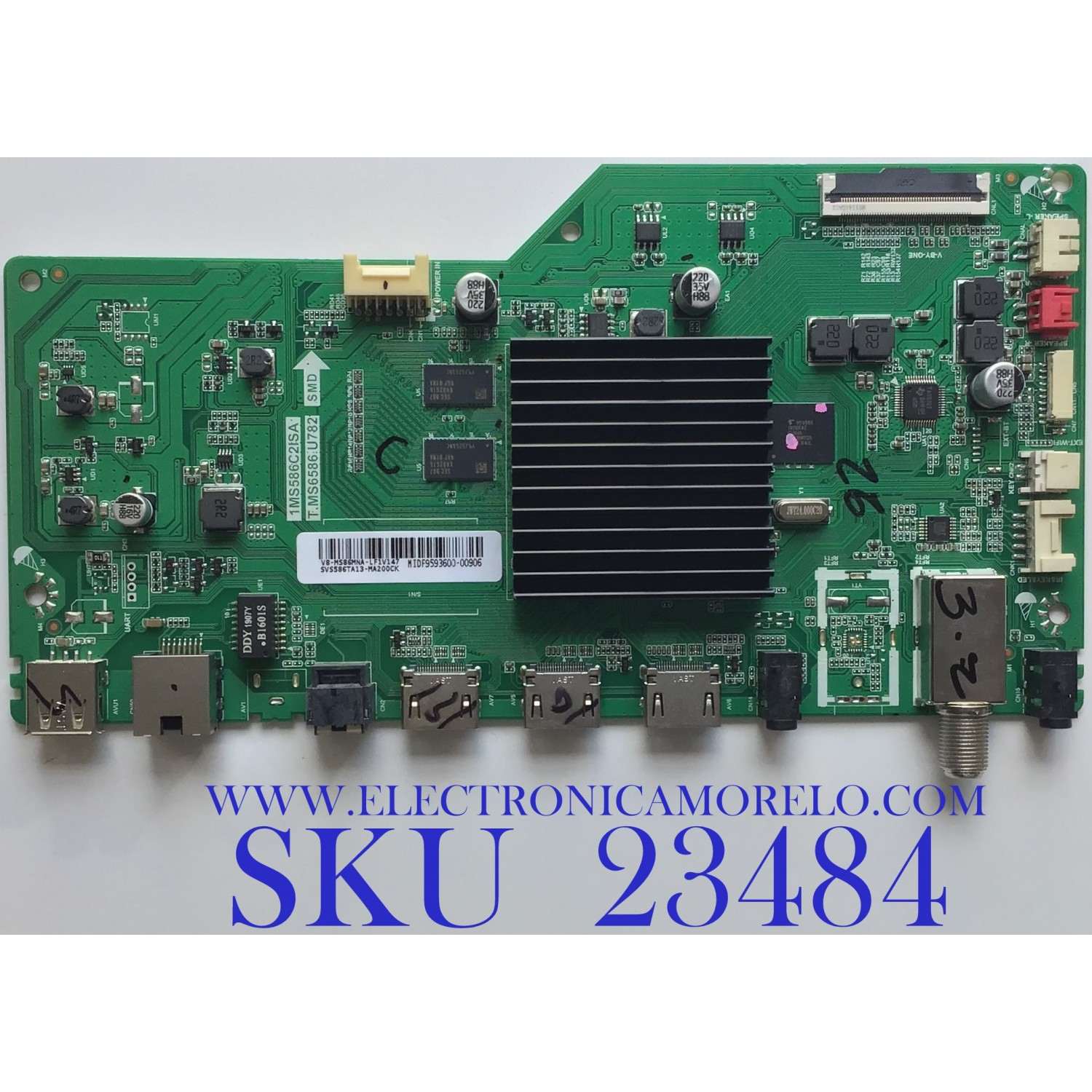MAIN PARA TV PIONEER / SVS586TA13-MA200CK / T.MS6586.U782 / V8-MS86MNA-LF1V147 / MIDF9593600-00906 / 1MS586C2ISA / MODELO PLE-55S09UHS / PLE55S09UHS