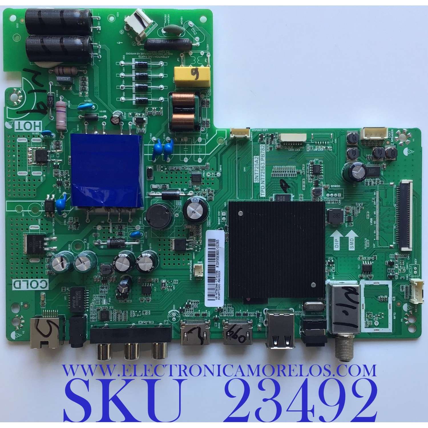 MAIN FUENTE PARA TV PIONEER / SVSNT72A31-MA200CK / TPD.NT72563.PB782 / V8-NT563NA-LF1V256 / MIDF959360C-02265 / 3NT725A2 / MODELOS  PLE-32S1HP / PLE-32S08HD / ENTRAR A DESCRIPCIÓN DEL PRODUCTO