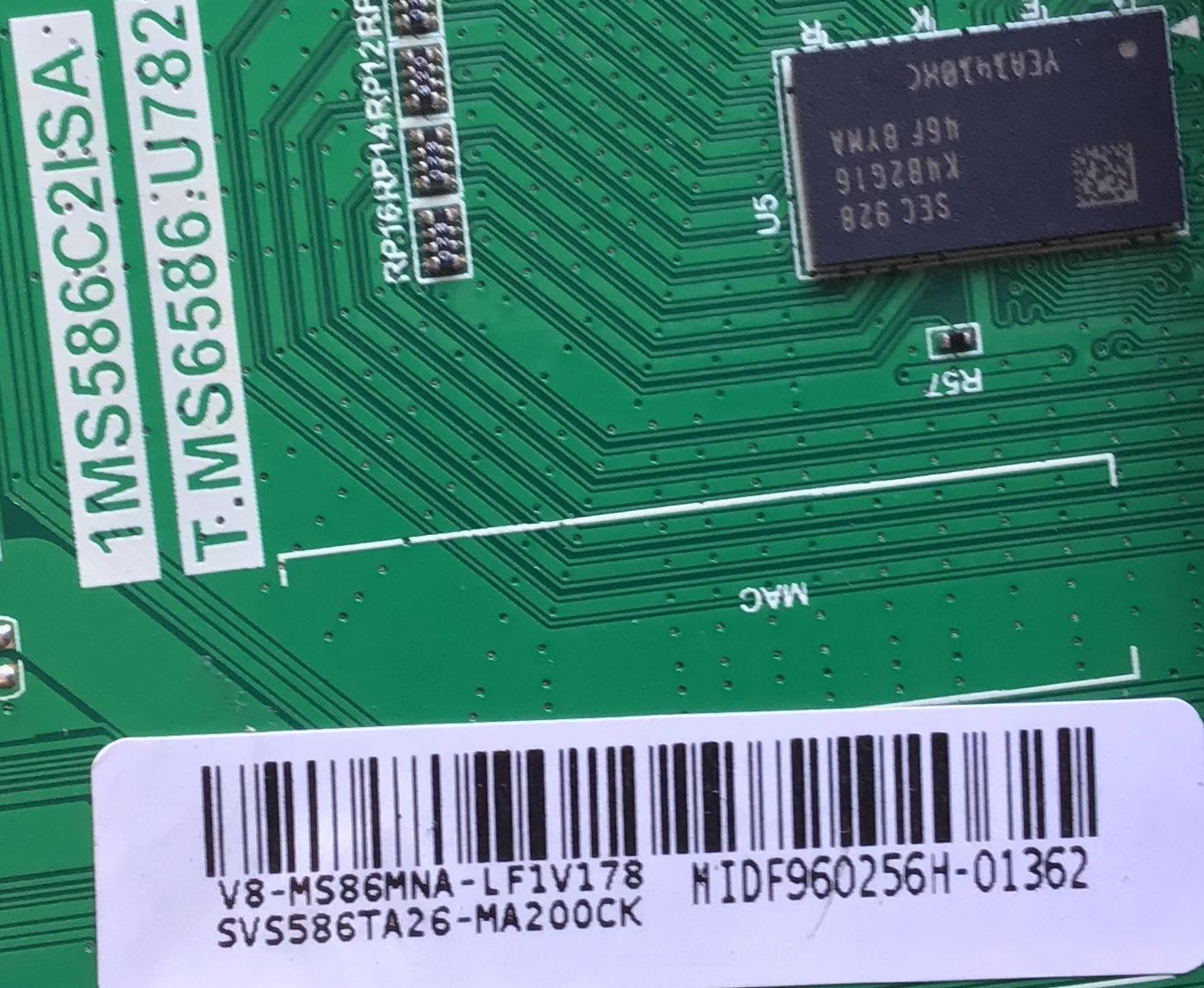 MAIN PARA TV PIONEER / SVS586TA26-MA200CK / T.MS6586.U782 / V8-MS86MNA-LF1V178 / 1MS586C2ISA / MODELO PLE-58S09UHD / PLE58S09UHD  - Imagen 2