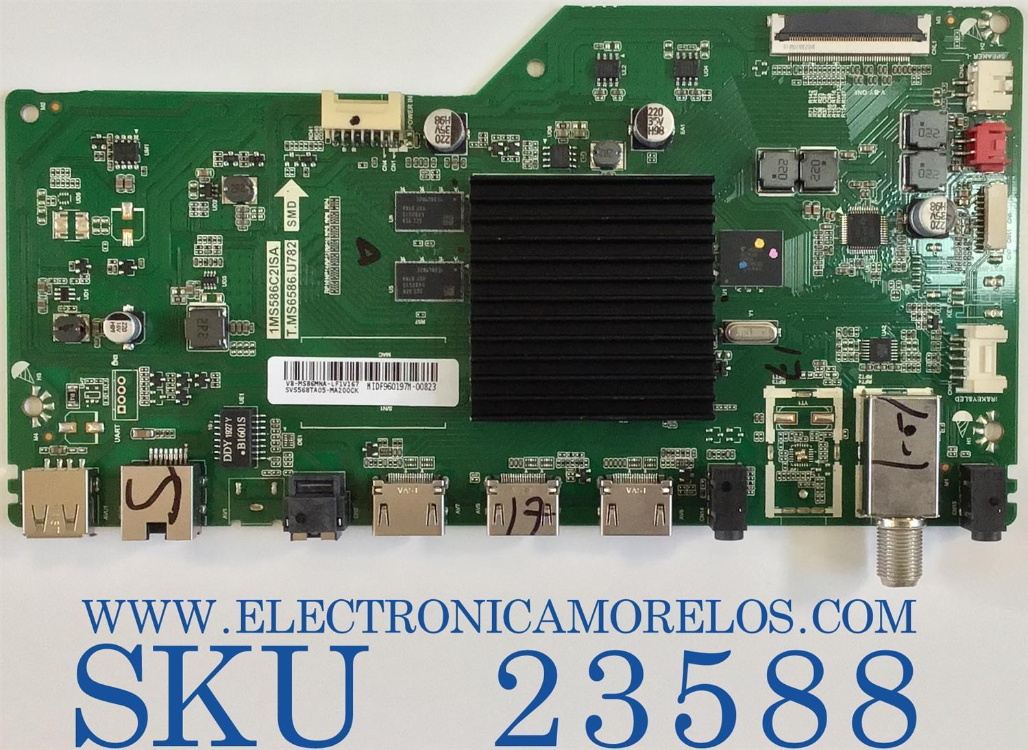 MAIN PARA TV PIONEER / SVS568TA05-MA200CK / T.MS6586.U782 / 1MS586C2ISA / V8-MS86MNA-LF1V167 / PANEL LVU550CSDX / DISPLAY ST5461D07-7 VER.2.1 / MODELO PLE-55S09UHD / PLE55S09UHD