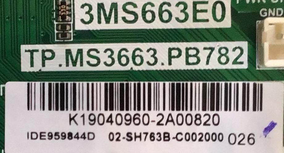 MAIN FUENTE PARA TV PANAVOX / J18124396 / TP.MS3663.PB782 / 02-SH763B-C189000 / 3MS663E0 /  32D1200 /  ESTA TARJETA ES CHINA Y ES UTILIZADA EN DIFERENTES MARCAS Y MODELOS / ENTRAR A DESCRIPCIÓN DEL PRODUCTO - Imagen 2