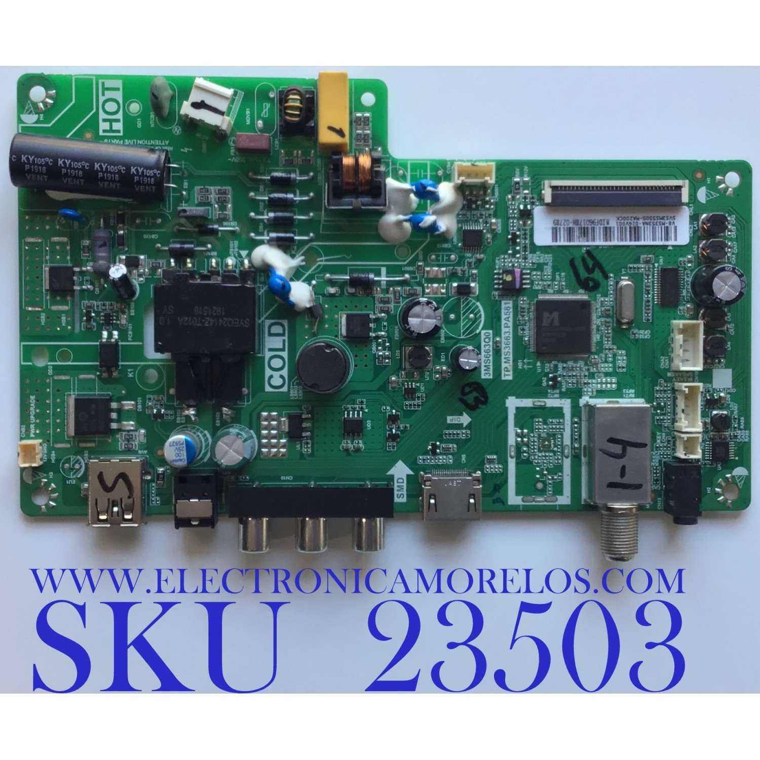 MAIN FUENTE (COMBO) PARA TV TCL / NUMERO DE PARTE SVS3M5505-MA200CK / TP.MS3663.PA581 / 3MS663Q0 / V8-MS353NA-026V001 / MIDF960178H / ESTA TARJETA ES CHINA Y ES UTILIZADA EN DIFERENTES MARCAS Y MODELOS / ENTRAR A DESCRIPCIÓN DEL PRODUCTO