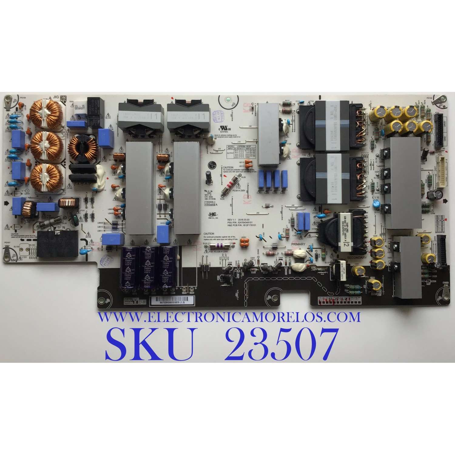 FUENTE DE PODER  PARA TV LG / EAY64349101 / 	LGP65M-16OP / 64349101 / B12F179101 / PANEL LC650AQD (GJ)(P1) / MODELO OLED65E6P-U.AUSWLJR