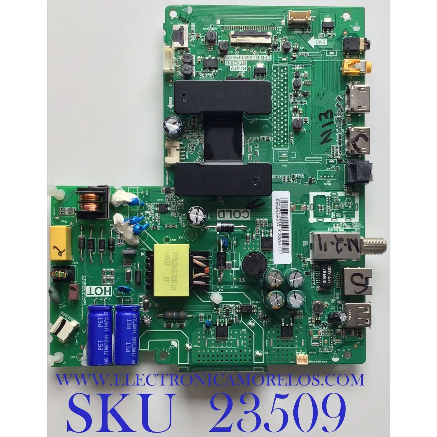 MAIN FUENTE PARA TV TCL / SVSRT41V12-MA200AA / TPD.RT2841.PB771 / RTK2841 / V8-R41KT01-LF1V144 / MODELOS 32A325 / 32A321 / 32A323 /  ESTA TARJETA ES CHINA Y ES UTILIZADA EN DIFERENTES MARCAS Y MODELOS / ENTRAR A DESCRIPCIÓN DEL PRODUCTO