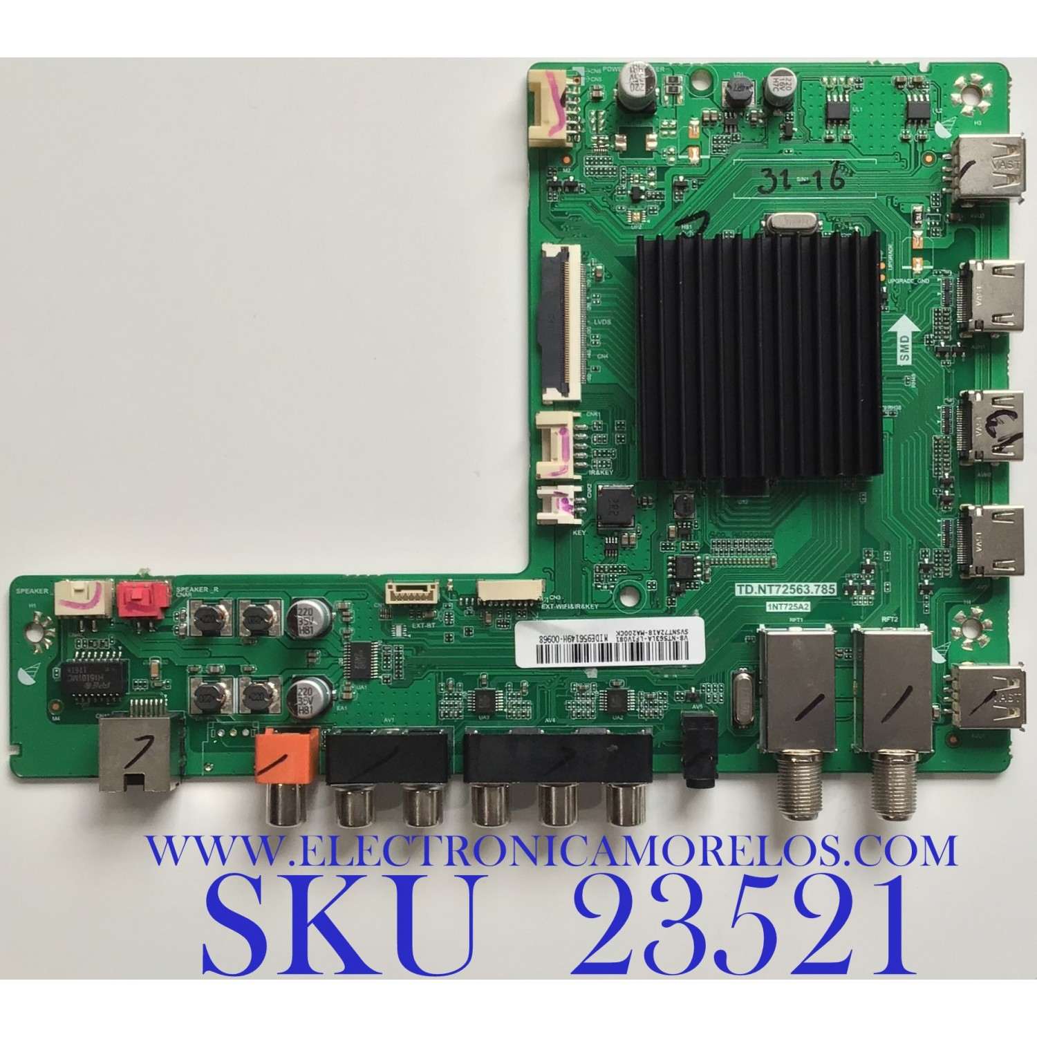 MAIN PARA TV PIONEER / SVS586TA25-MA200CK / T.MS6586.U782 / V8-MS86MNA-LF1V175 / 1MS586C2ISA / MODELO PLE-50S08UHD / ESTA TARJETA ES CHINA Y ES UTILIZADA EN DIFERENTES MARCAS Y MODELOS / ENTRAR A DESCRIPCIÓN DEL PRODUCTO