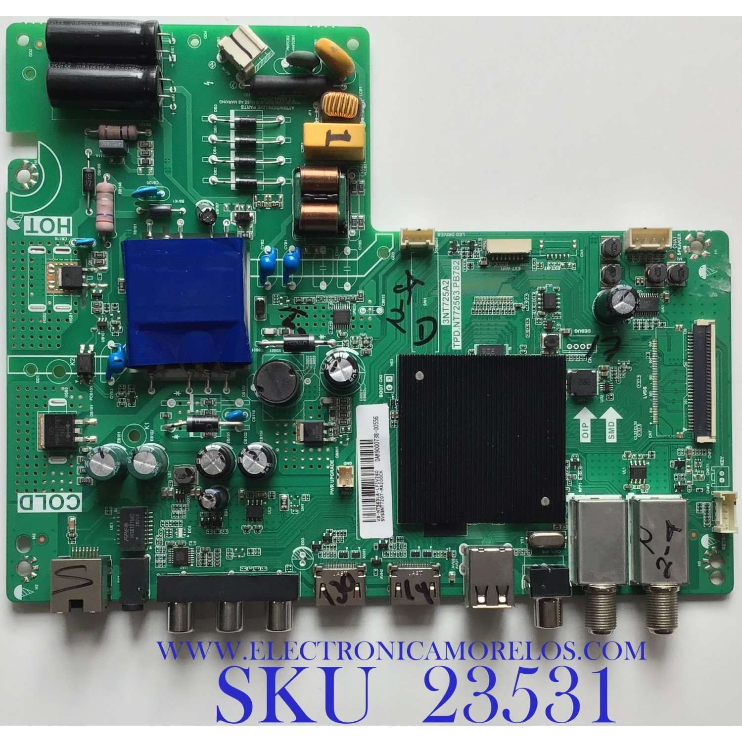 MAIN FUENTE PARA TV PANASONIC / SVS3NT7207-MA200CK / TPD.NT72563.PB782 / V8-NT563LA-LF1V260 / 3NT725A2 / PANEL ST3151A05 / ESTA TARJETA ES CHINA Y ES UTILIZADA EN DIFERENTES MARCAS Y MODELOS / ENTRAR A DESCRIPCIÓN DEL PRODUCTO