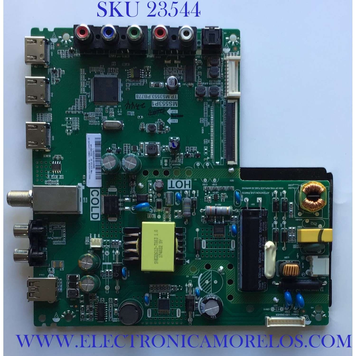MAIN FUENTE PARA TV TCL / 02-SHY553PI-CHMA01 / TP.MS3553.PB778 / MS553P1 / T8-32LA27-MAI / MODELO 32d100 / ESTA TARJETA ES CHINA Y ES UTILIZADA EN VARIAS MARCAS Y MODELOS / ENTRAR A DESCRIPCION DEL PRODUCTO