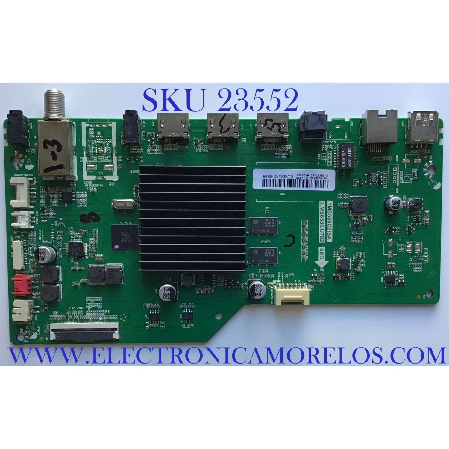 MAIN PARA TV TCL / NUMERO DE PARTE SVS568TA07-MA200CK / V8-MS86ANA-LF1V129 / MIDF958573V / 1MS586C2ISA / T.MS6586.U782 / ESTA TARJETA ES CHINA Y ES UTILIZADA EN VARIAS MARCAS Y MODELOS / ENTRAR A DESCRIPCION DEL PRODUCTO