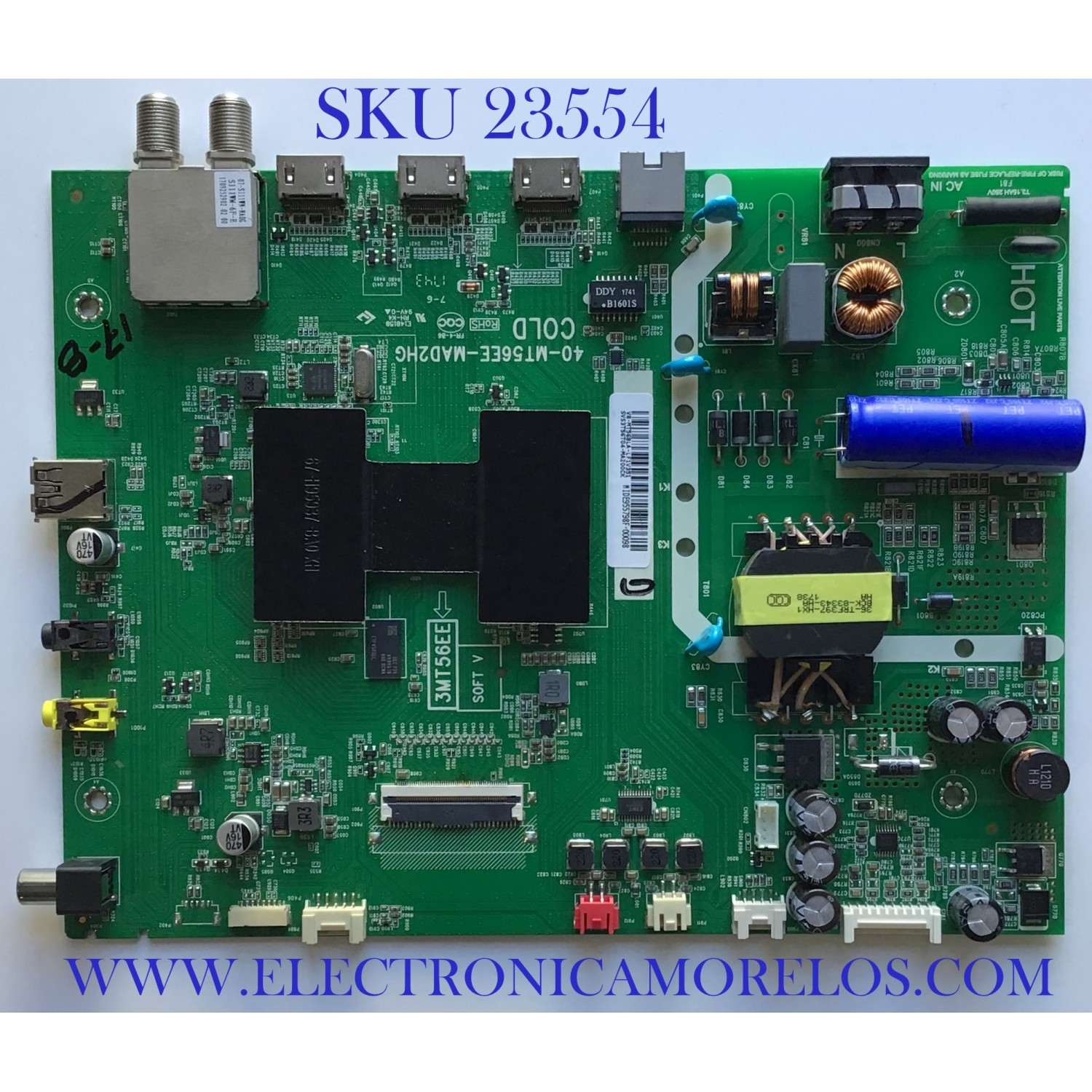 MAIN  PARA TV OLIMPO /  SVS3T56T04-MA200CK / 40-MT56EE-MAD2HG /  V8-MT56BLA-LF1V351 / 3MT56EE / MODELO 43D1620 / ESTA TARJETA ES CHINA Y ES UTILIZADA EN VARIAS MARCAS Y MODELOS / ENTRAR A DESCRIPCION DEL PRODUCTO