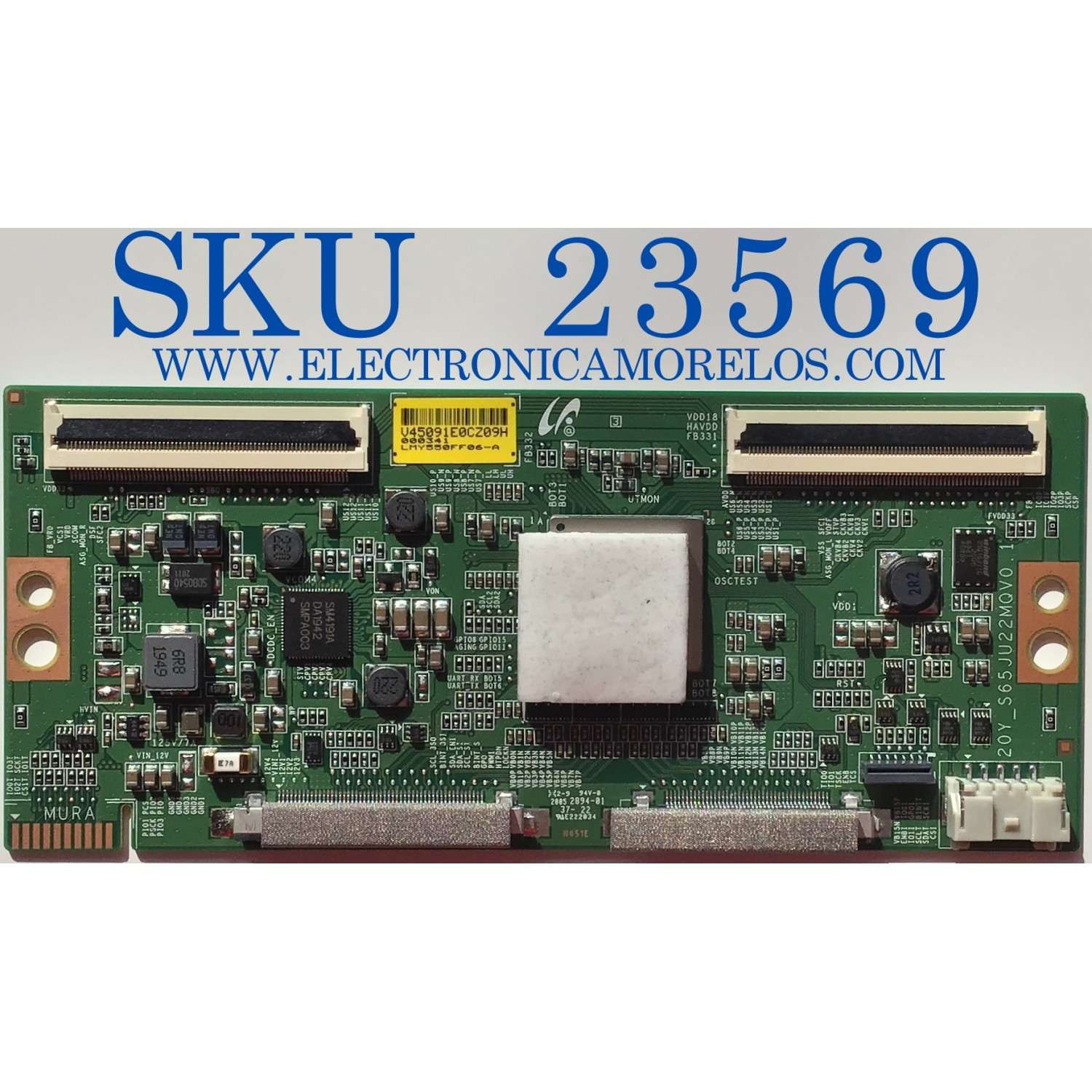 T-CON PARA TV SONY BRAVIA / NUMERO DE PARTE 6871L-45091E / 20Y_S65JU22MQV0.1 / 45091E / LMY550FF06-A / PANEL YDAF055DND01 / MODELOS XBR-55X900H / XBR55X900H / XBR-55X90CH / XBR55X90CH