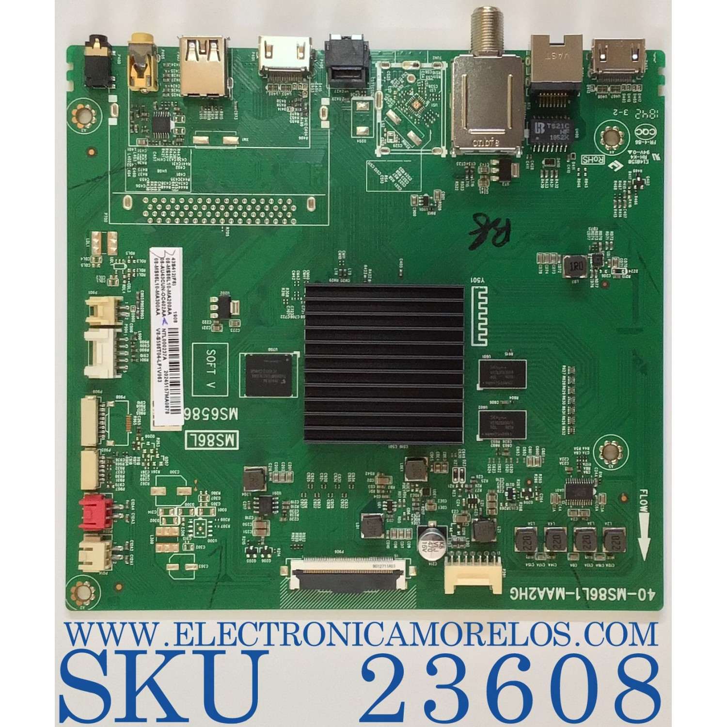 MAIN PARA TV TCL 08-MS86L10-MA200AA / 08-AU43CUN-OC402AA / 40-MS86L1-MAA2HG / 08-MS86L10-MA200AA / V8-S586T04-LF1V063 / MODELO 43S412