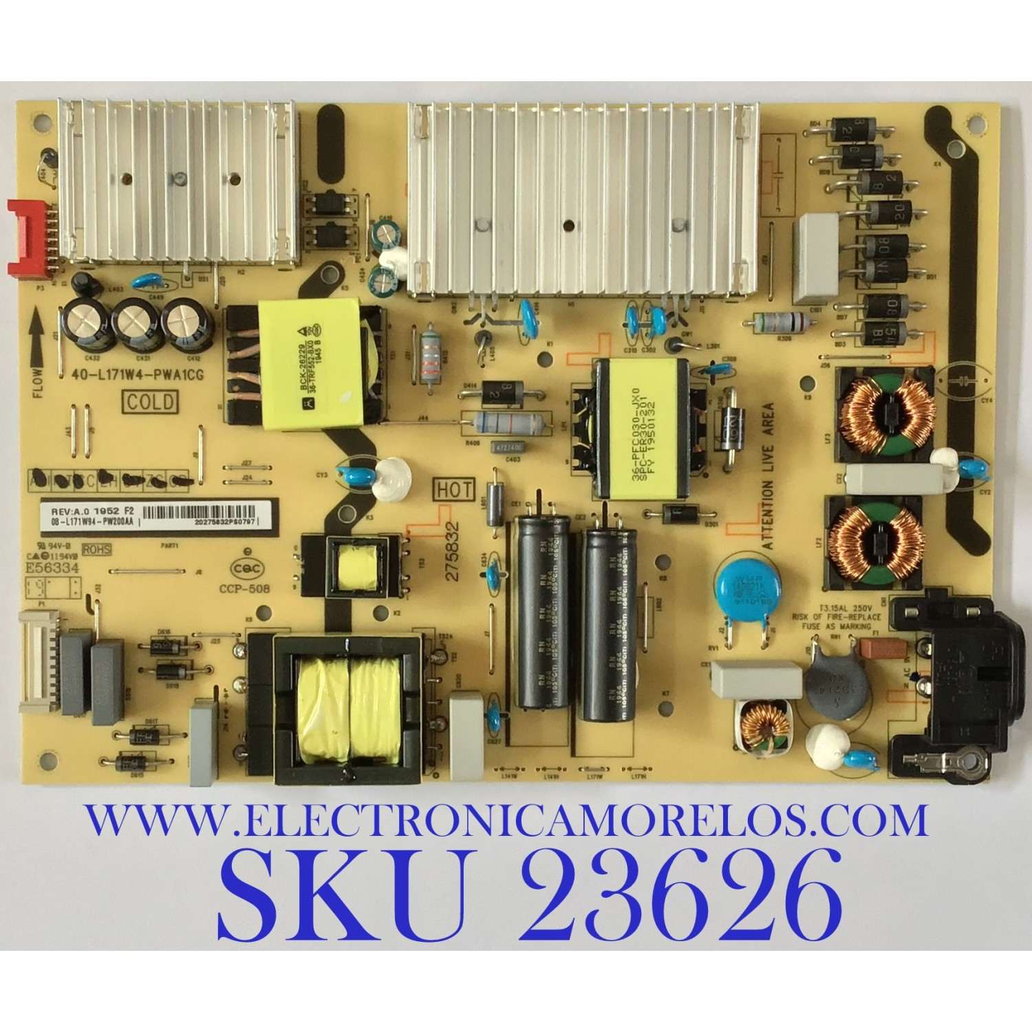 FUENTE DE PODER PARA SMART TV TCL / 08-L171W94-PW200AA / 40-L171W4-PWA1CG / PANEL LVU550NEBL AD9W13  / MODELO 55S525