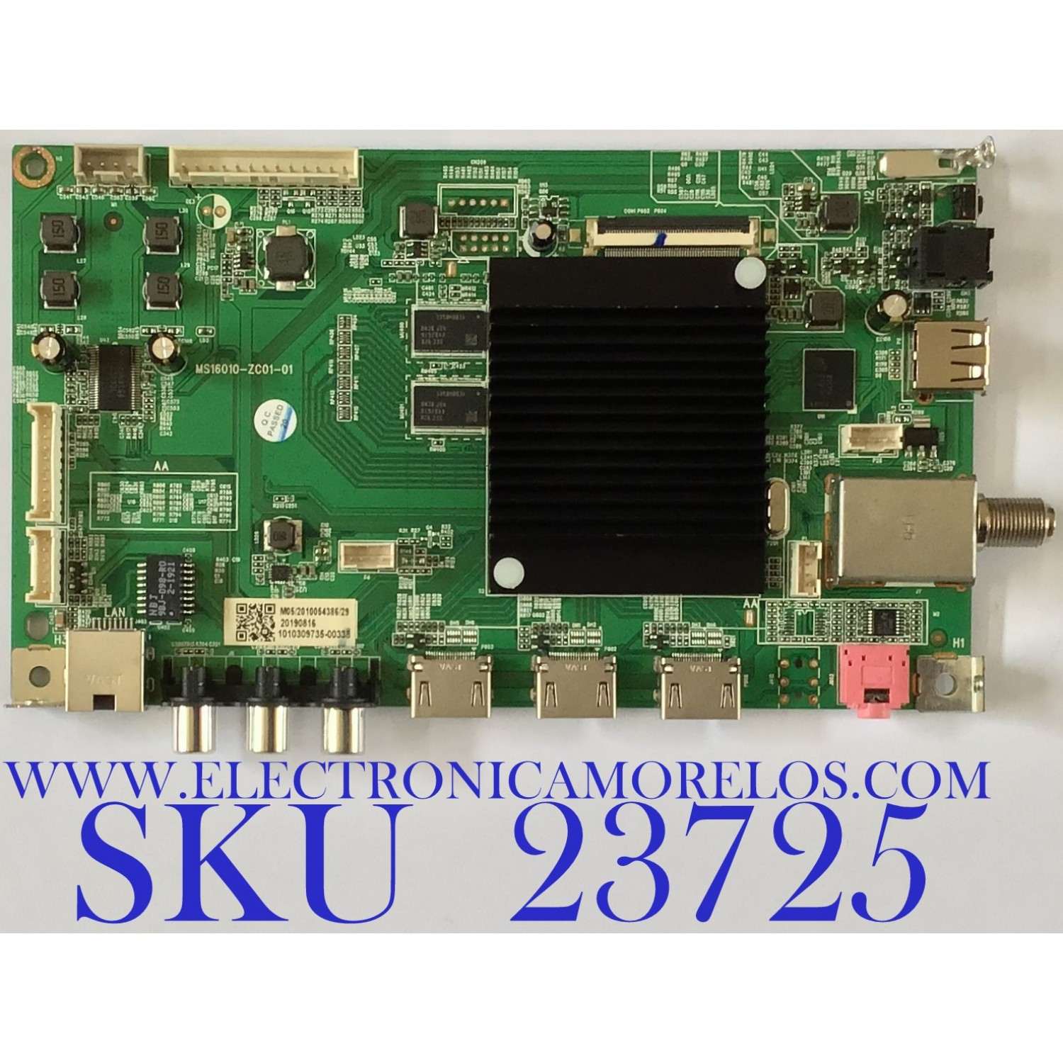 MAIN PARA TV JVC·ROKU TV 4K UHD SMART TV / NUMERO DE PARTE MS16010-ZC01-01 / PANEL´S LC546PU2L02 / LC546PU2L03 / LC546PU4L / MODELO LT-55MAW595 / ((NOTA IMPORTANTE:CHECAR QUE EL PANEL Y MODELO CORRESPONDA CON SU TELEVISION...))