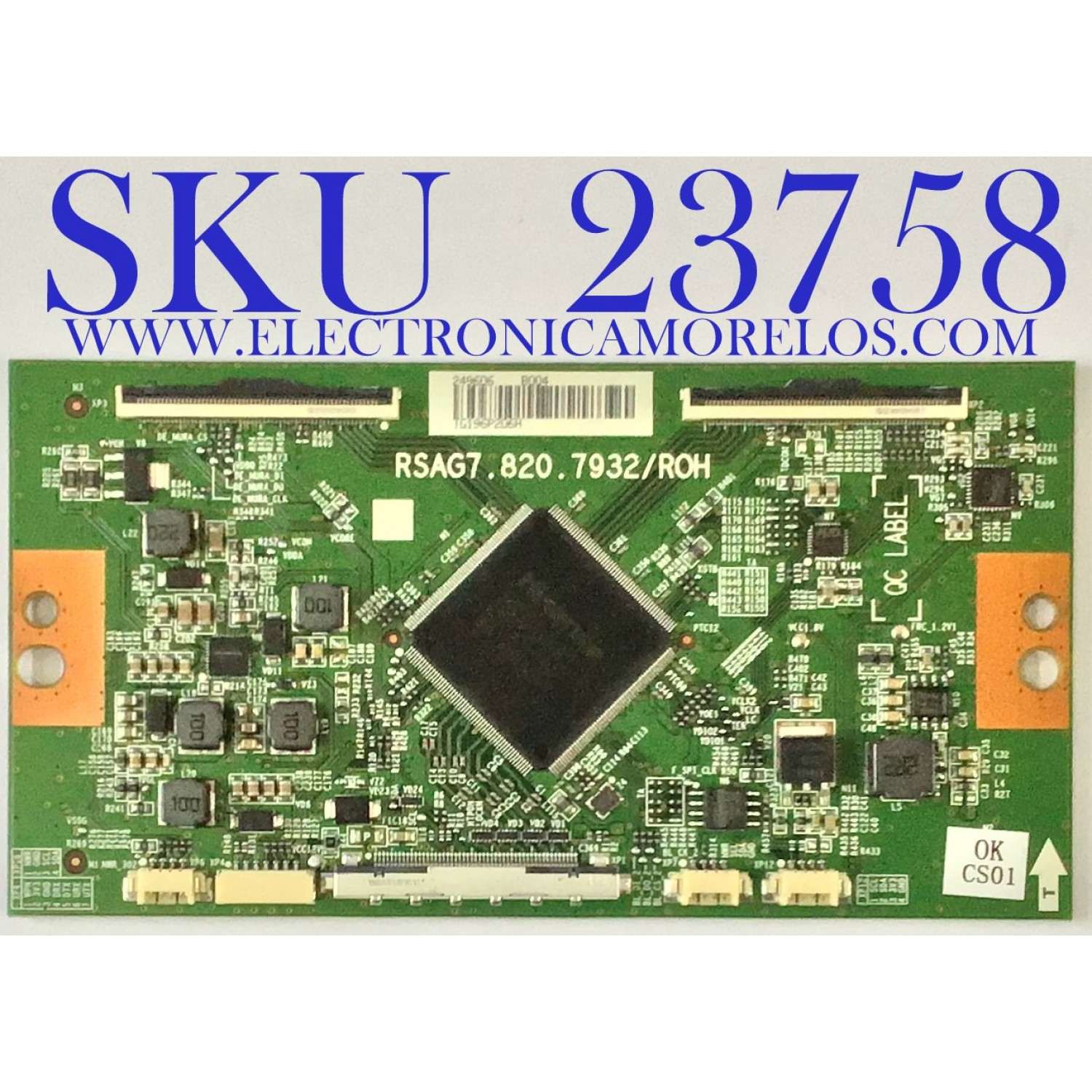 T-CON PARA TV HISENSE / 249606 / RSAG7.820.7932/ROH / PANEL HD650V3U51-TAL3/S2/BZFJ/GM/ROH / MODELO 65H8F