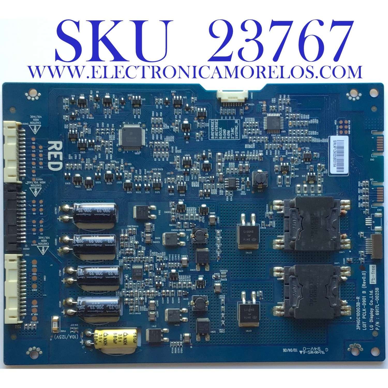 LED DRIVER PARA TV SANYO ORIGINAL / NUMERO DE PARTE 6917L-0025B / 3PHGC10003B-R / PANEL LC550EUD (SC)(A1) / MODELO DP55360