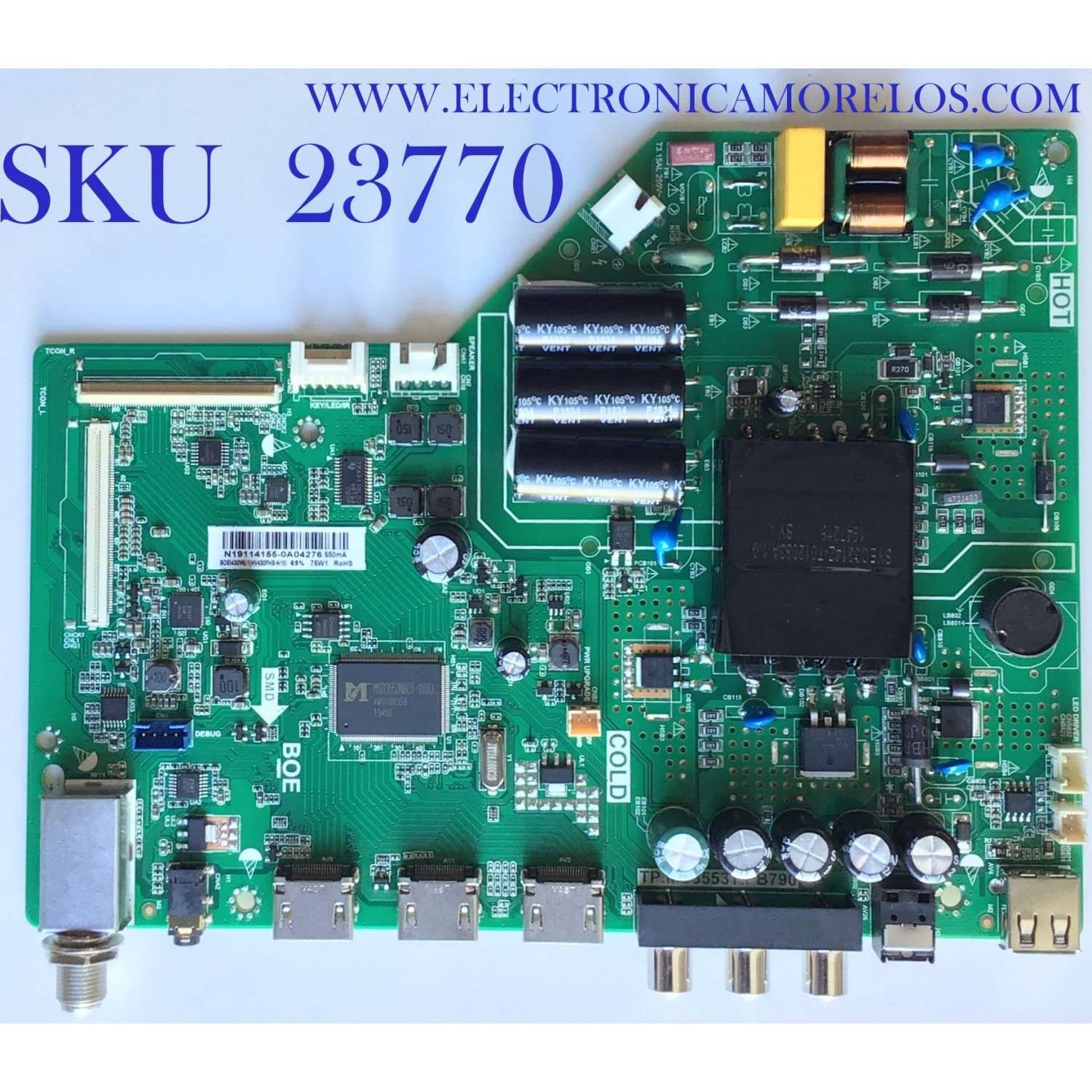 FUENTE PARA TV VIZIO / NUMERO DE PARTE 60101-03592 / PW.220W1.671 / 4300034262 / A19100822-0A01198 / HV650QUB-N90 / MODELO V655-H9 LINIZC / V655-H9