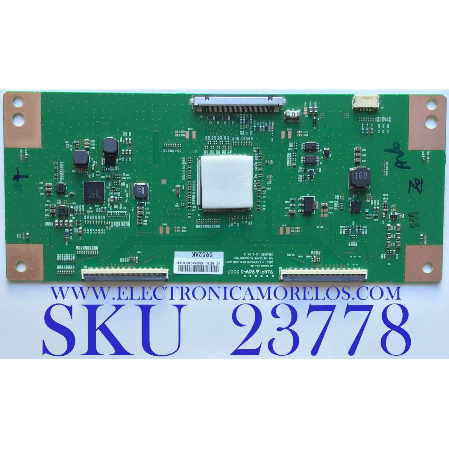 T-CON PARA TV SONY / NUMERO DE PARTE 6871L-5952A / 6870C-0814A / 5952A / 1-001-519-11 / PANEL'S YS9F043HNG01 / YS9F043HNO01 / MODELO XBR-43X800H / XBR43X800H