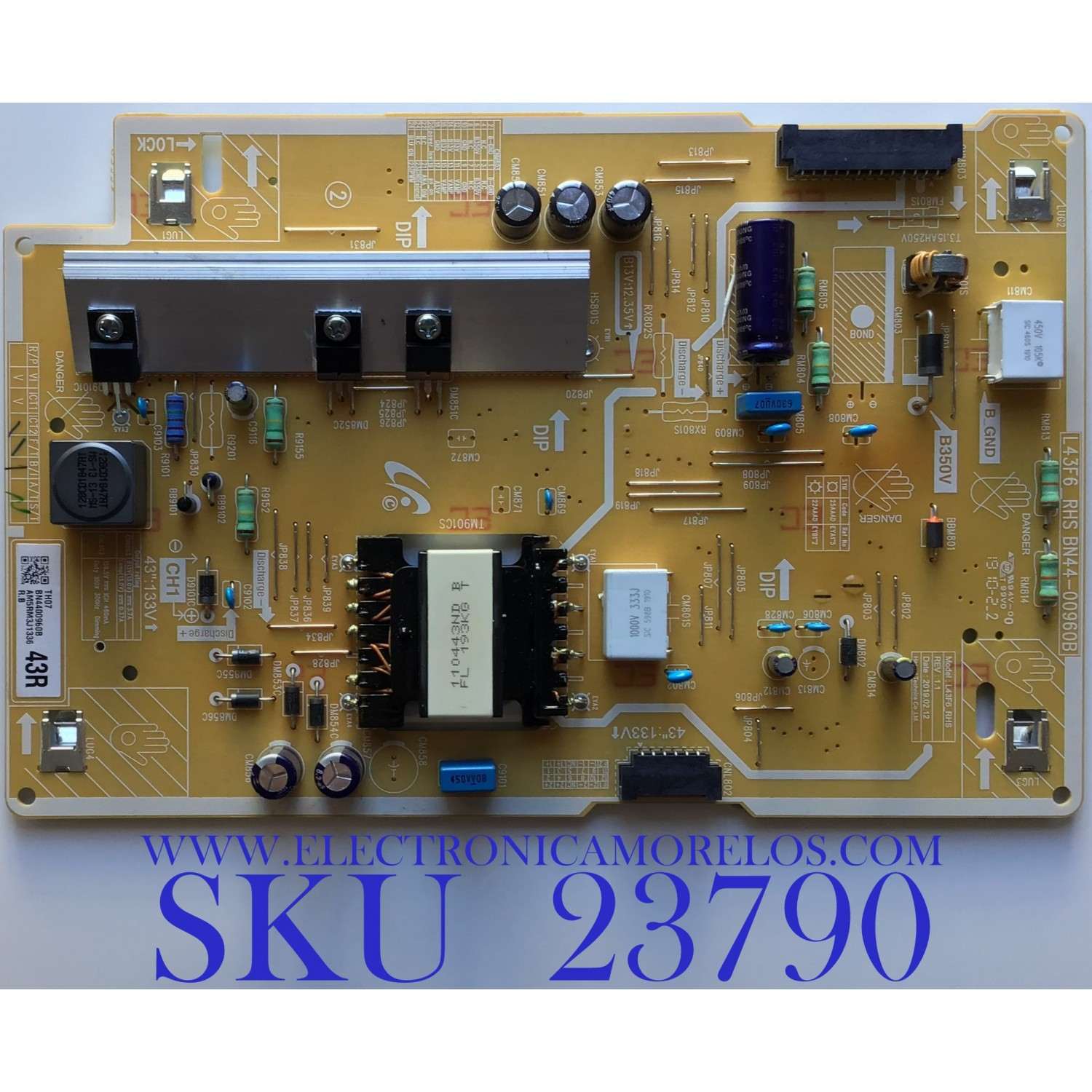 FUENTE DE PODER PARA TV SAMSUNG / NUMERO DE PARTE BN44-00960B / L43F6_RHS / BN4400960B / PANEL CY-QR043HGEV1H / MODELO QN43LS03RAFXZA 