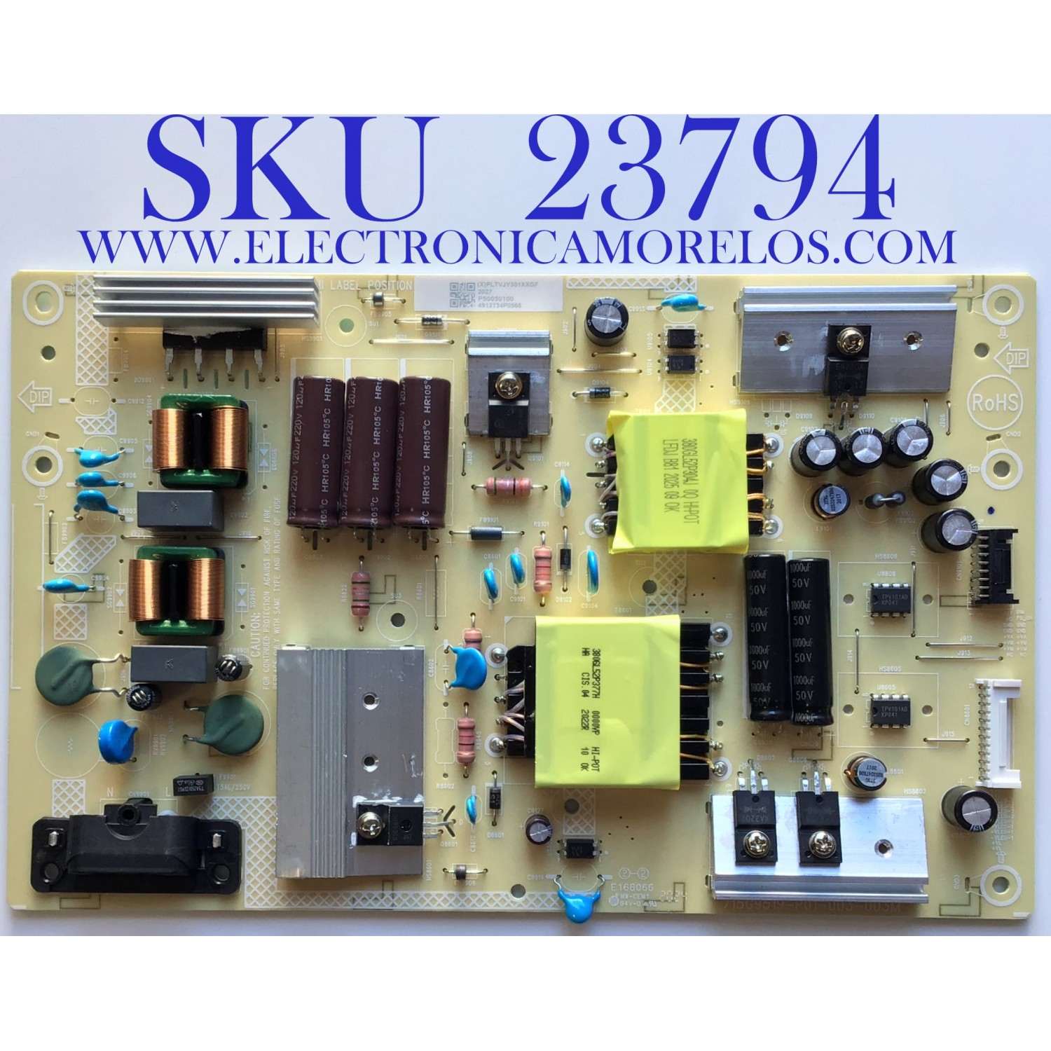 FUENTE DE PODER PARA TV INSIGNIA / NUMERO DE PARTE PLTVJY301XXGF / 715G9519-P01-003-003M / JY301XXGF / (X)PLTVJY301XXGF / PANEL TPT500B5-U2T01.D REV:S01AN / DISPLAY CV500U2-T01 / MODELO NS-50DF710NA21