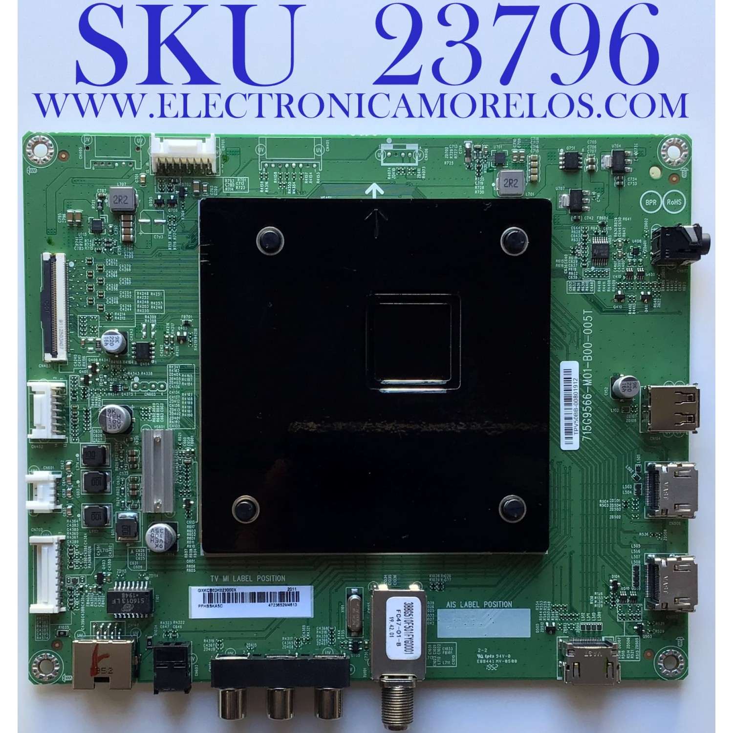 MAIN PARA TV INSIGNIA 4K UHD SMART FIRE TV / NUMERO DE PARTE GXKCB02K023 / 756TXKCB02K023 / 715G9566-M01-B00-005T / GXKCB02K023000X / PANEL TPT500B5-U1T01.D / DISPLAY CV500U1-T01 / MODELO NS-50DF711SE21
