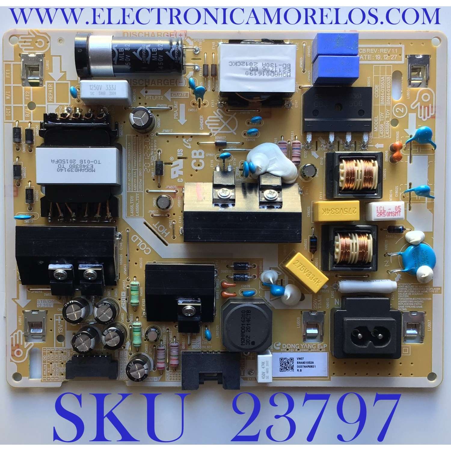 FUENTE DE PODER PARA TV SAMSUNG / NUMERO DE PARTE BN44-01053A / BN4401053A / MODELOS UN43TU8000 / UN43TU8200 / UN43TU8000FXZA XB25 / UN43TU8000FXZA DB04 / UN43TU8000FXZA DB08 / UN43TU8000FXZA DA07 / UN43TU8000FXZA DA02 / UN43TU8200FXZA DA03