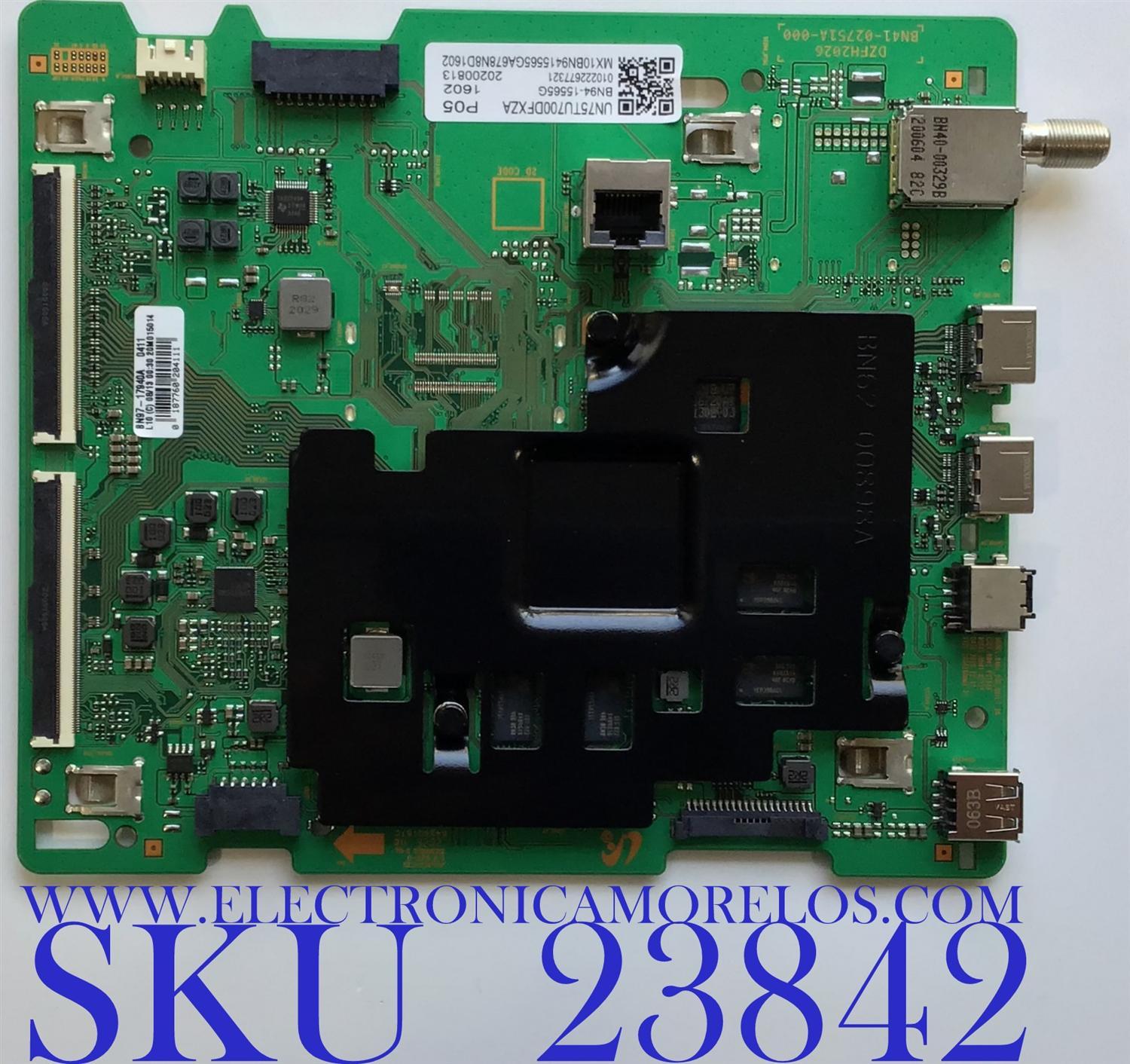 MAIN PARA SMART TV SAMSUNG 4K Crystal UHD HDR RESOLUCION (3,840 x 2,160) / NUMERO DE PARTE BN94-15565G / BN41-02751A / BN97-17940A / PANEL CY-BT075HGLV3H / MODELOS UN75TU700DFXZA FA01 / UN75TU7000FXZA FA01 
