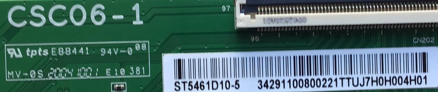 T-CON PARA TV TCL / NUMERO DE PARTE 34.29110.080 / 34291100800221 / ST5461D10-5 / 3429110080 / CSC06-1 / PANEL LVU550NDHL / MODELO 55R635 - Imagen 2