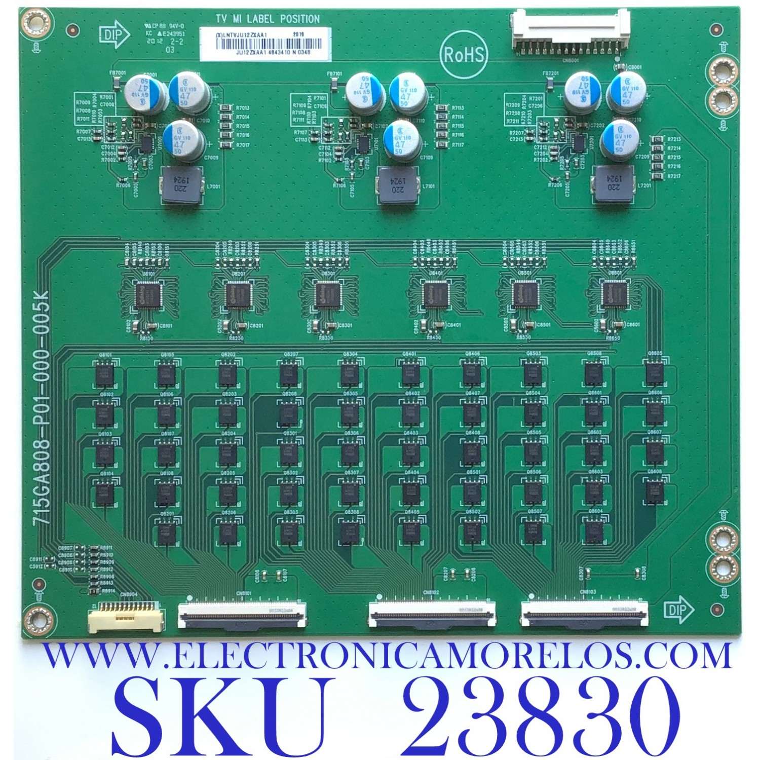 LED DRIVER PARA TV VIZIO / NUMERO DE PARTE LNTVJU12ZXAA1 / 715GA808-P01-000-005K / (X)LNTVJU12ZXAA1 / PANEL TPT550U1-QVN05.U REV:S5DB1H / MODELO M55Q8-H1 LTYWZLKW