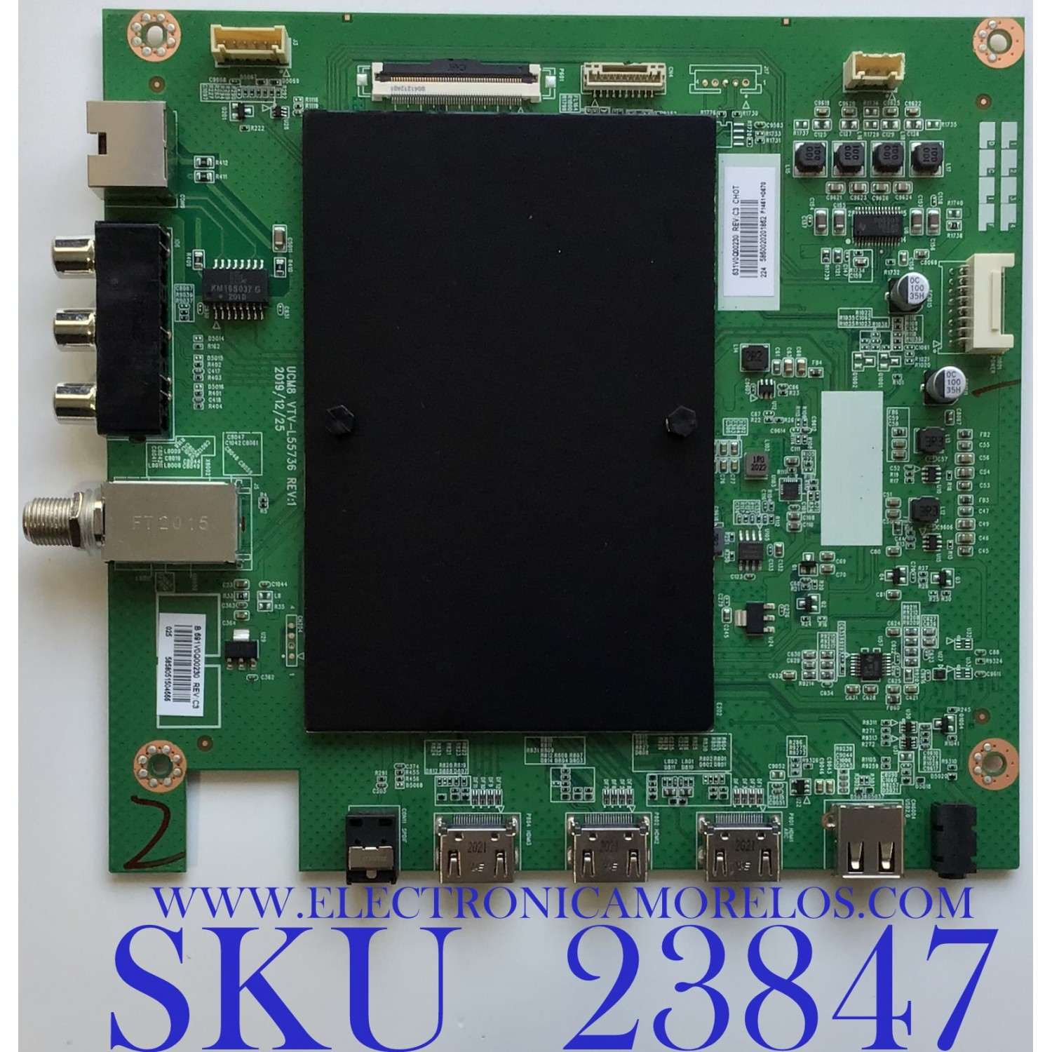 MAIN PARA TV TOSHIBA 4K UHD HDR SMART TV / NUMERO DE PARTE 691V0Q00230 / VTV-L55736 / 631V0Q00230 / PANEL K500WDCRA / DISPLAY CV500U2-T01 / MODELO 50LF621U21