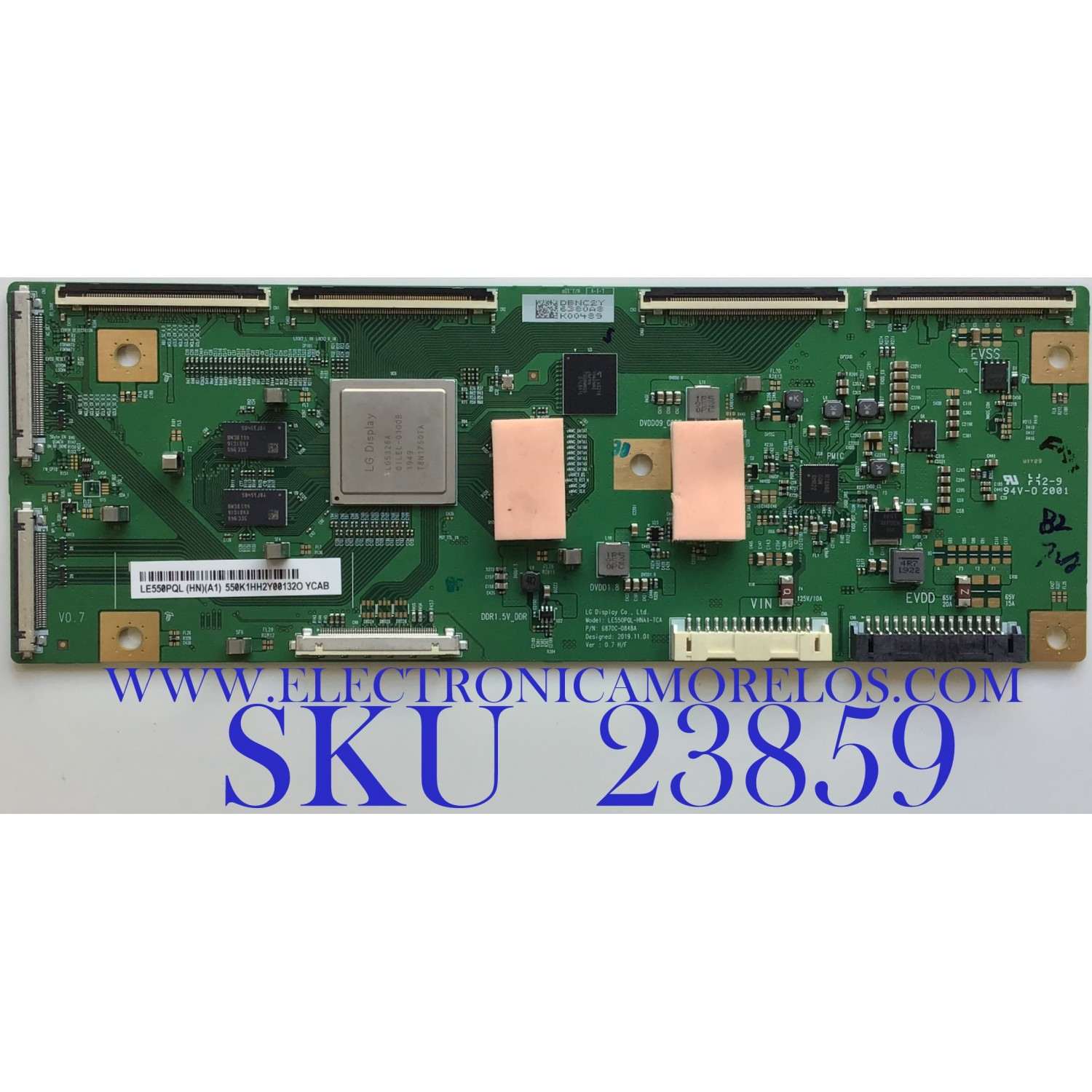 T-CON PARA TV SONY / NUMERO DE PARTE 6871L-6380A / 6870C-0848A / 6380A / LE550PQL-HNA1-TCA / LE550PQL (HN)(A1) / PANEL YDAS055UNG01 / MODELO XBR-55A8H / XBR55A8H