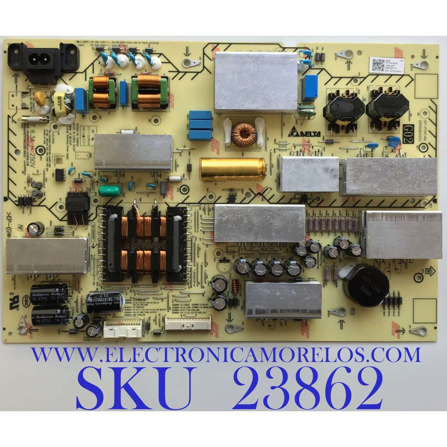 FUENTE DE PODER PARA TV SONY / NUMERO DE PARTE 1-006-108-22 / AP-P341AM / 2955064203 / 100610822 / SUSTITUTA 1-006-1082-2 / PANEL YDAF065DNU01 / MODELO XBR-65X950H / XBR65X950H
