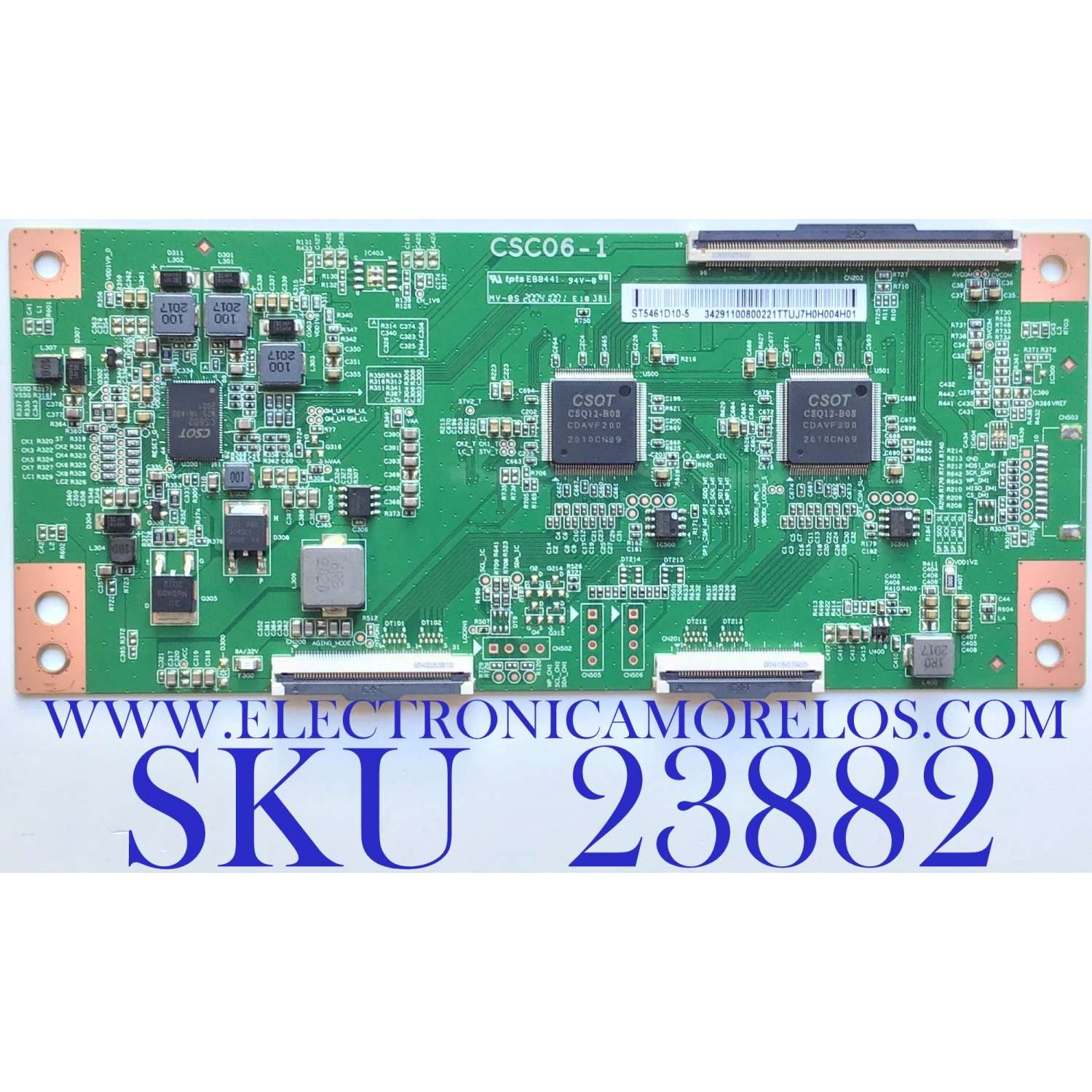 T-CON PARA TV TCL / NUMERO DE PARTE 34.29110.080 / 34291100800221 / ST5461D10-5 / 3429110080 / CSC06-1 / PANEL LVU550NDHL / MODELO 55R635