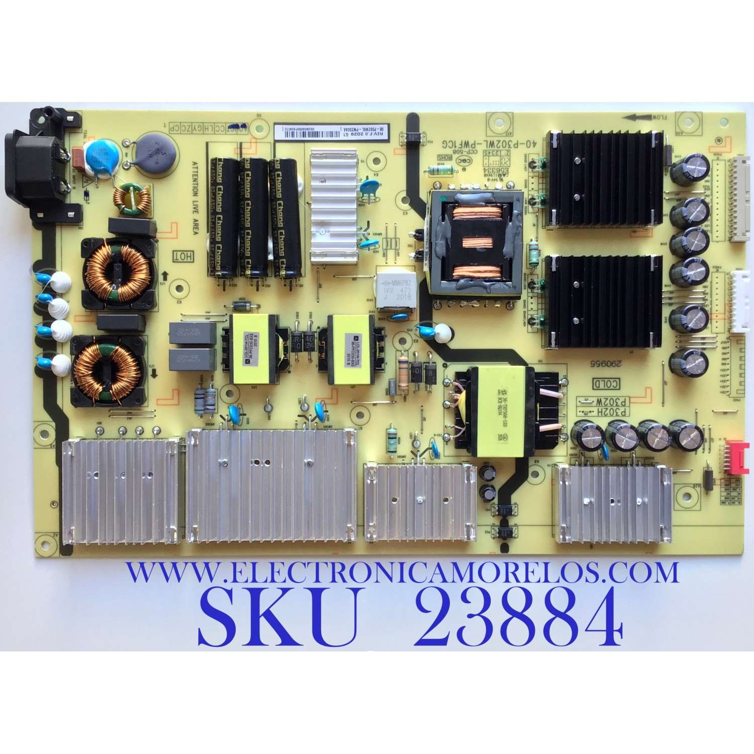 FUENTE DE PODER PARA TV TCL QLED / NUMERO DE PARTE 08-P302W0L-PW230AA / P302W / 40-P302WL-PWF1CG / 11601-500011 / PANEL LVU550NDHL / MODELO 55R635