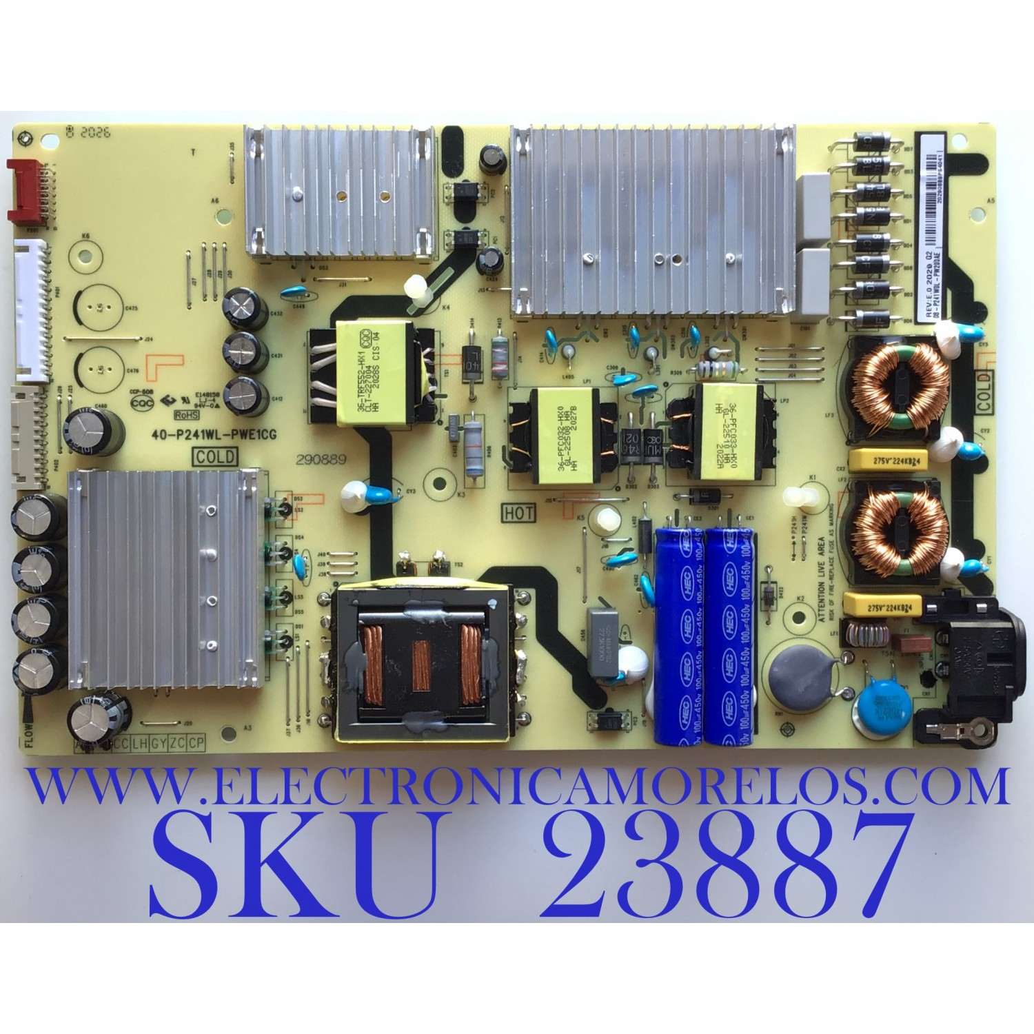 FUENTE DE PODER PARA TV TCL / NUMERO DE PARTE 08-P241W0L-PW200AE / 40-P241WL-PWE1CG / P241W / E56334 / PANEL LVU550NDJL CD9W07 V1 / LVU650NDJL / DISPLAY ST5461D12-5 VER.2.2 / MODELOS 50S535 / 55S531 / 55S535 / 65S531 / 65S535