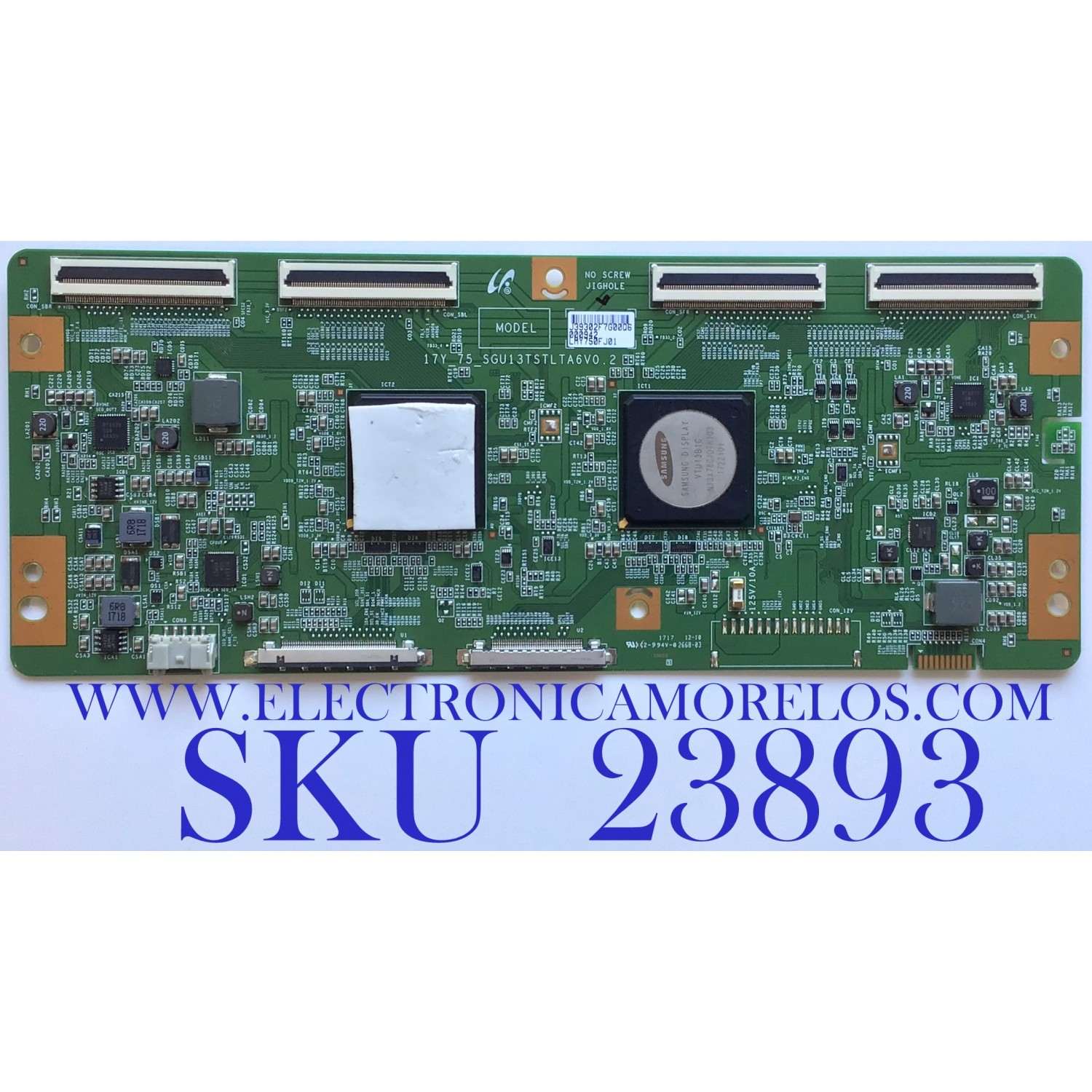 T-CON  PARA SONY SMART TV / NUMERO DE PARTE 1-897-096-11 / LJ94-39302F / 17Y_75_SGU13TSTLTA6V0.2 / 39302F / SGU13TSTLTA6V0.2 / PANEL YD7S750DTD01 / MODELO XBR-75X940E / XBR75X940E