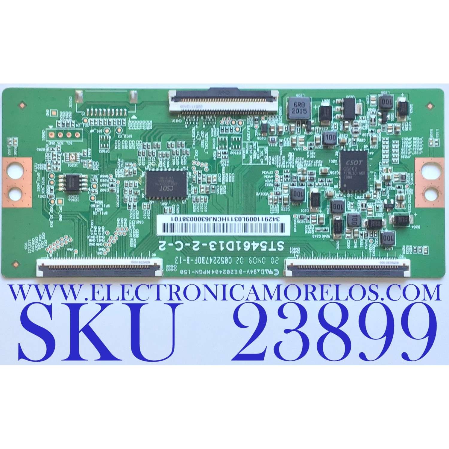 T-CON PARA TV TCL / NUMERO DE PARTE 342911009L0 / ST5461D13-2-C-2 / 34.29110.09L / 342911009L03 / 342911009L0K / PANEL LVU550NDJL CD9W07 V1 / DISPLAY ST5461D12-5 VER.2.2 / MODELOS 55S531 / 55S535