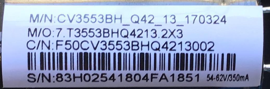 MAIN FUENTE JENSEN / NUMERO DE PARTE LTE32510 / CV3553BH-Q42 / CV3553BH_Q42_13_170324 / 7.T3553BHQ4213.2X3 / F50CV3553BHQ4213002 / 83H02541804FA1851 / PANEL ST3151A05-8 VER.2.8 / MODELO JE3217 / ESTA TARJETA ES CHINA / ENTRAR A DESCRIPCIÓN DEL PRODUCTO - Imagen 4