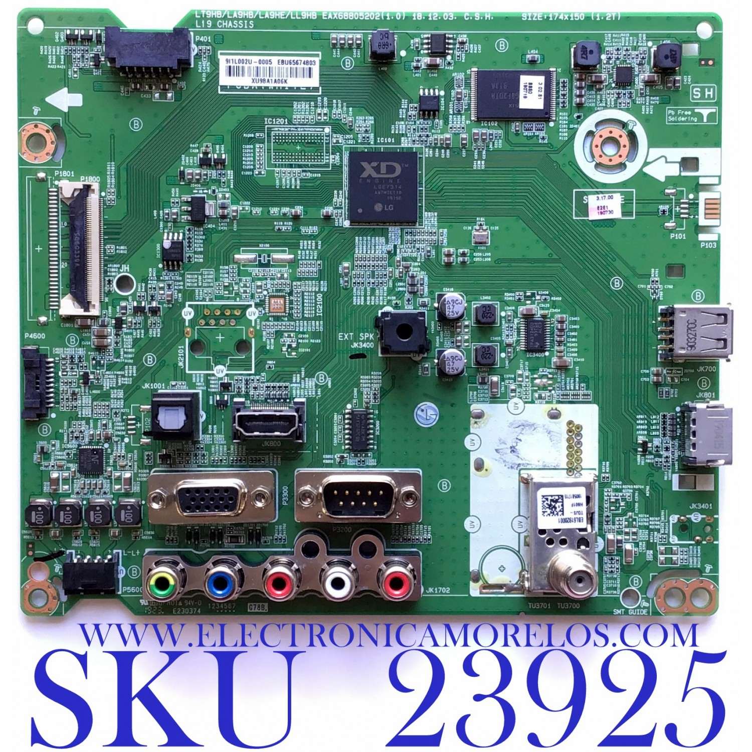 MAIN PARA TV LG / NUMERO DE PARTE  EBU65674803 / EAX68805202(1.0) / PANEL NC430DUE-ABFX1 / MODELO 43LT340H0UA.BUSFLJM