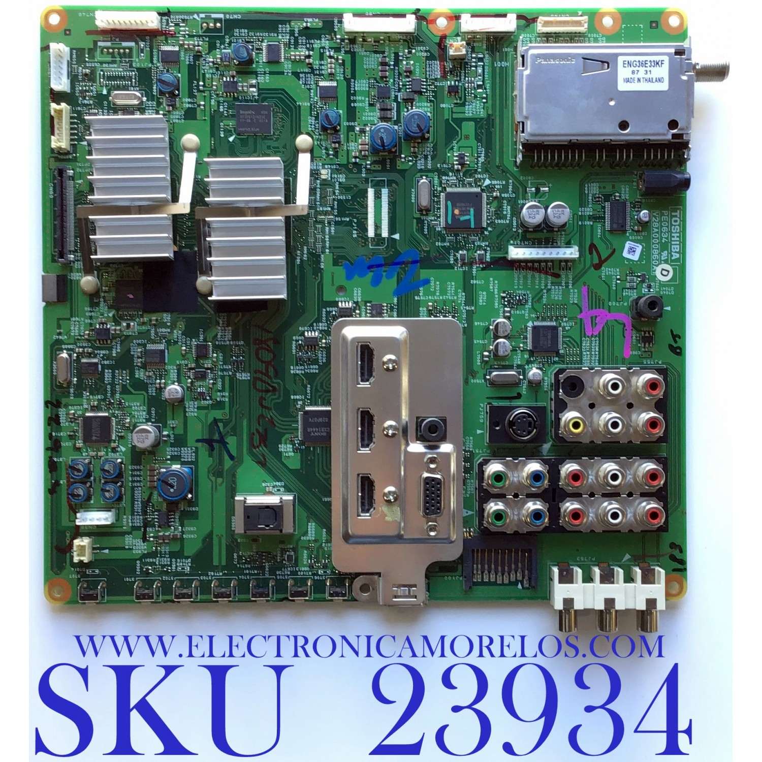 MAIN PARA TV TOSHIBA / NUMERO DE PARTE  PE0634D / V28A000860A / 75013224 / PANEL LTA520HE15 / MODELO 52XV545U