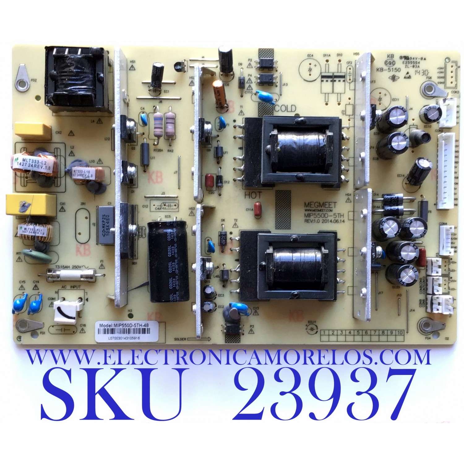FUENTE DE PODER PARA TV SEIKI / NUMERO DE PARTE  MIP550D-5TH-48 / MIP550D-5TH / KB-5150 / PANEL LSC480HJ05 / MODELO SE48FY25