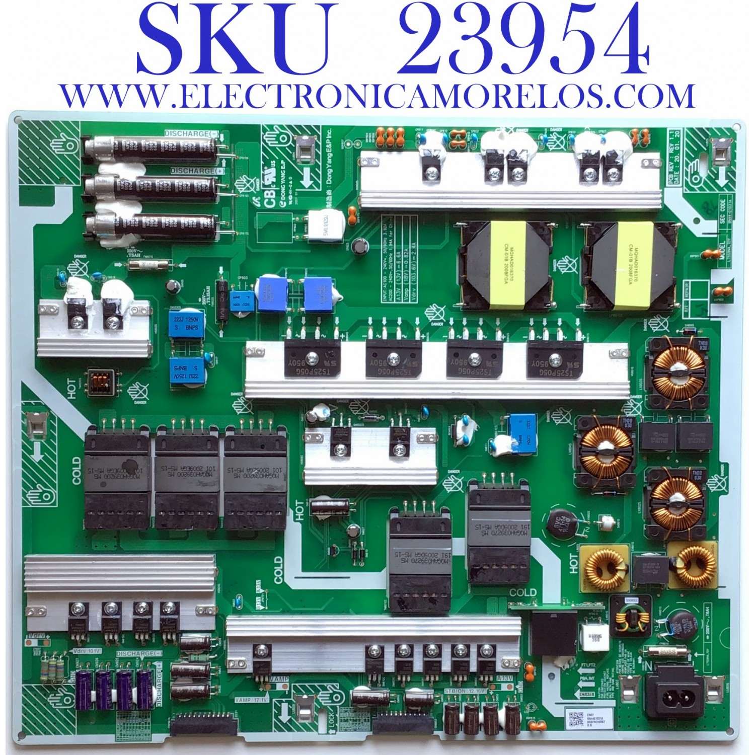 FUENTE DE PODER PARA TV SAMSUNG QLED 4K UHD SMART TV / NUMERO DE PARTE BN44-01031A / BN4401031A / L75S9NA_TDY / PANEL´S CY-TT075FLAV5H / CY-TT075FLLV9H / CY-TT075FLLV2H / MODELOS QN75Q90 / QN75Q90TAFXZA AB02 / QN75Q90TAFXZA FD05 / QN75Q90TAFXZA FA03